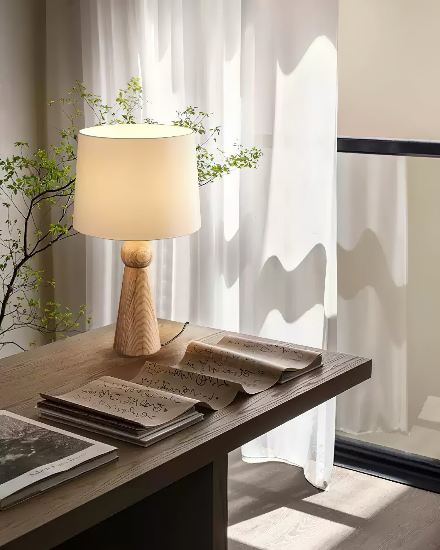 Lioria Wood Fabric Table Lamp - Letslighting