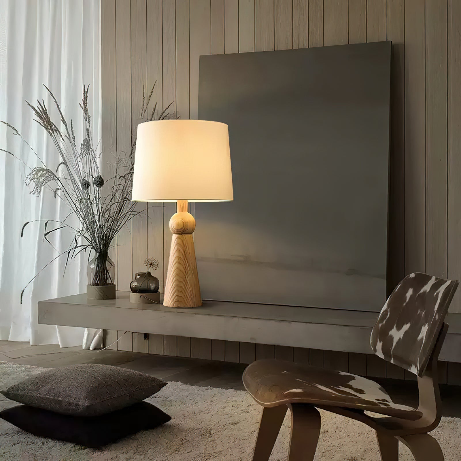 Lioria Wood Fabric Table Lamp - Letslighting