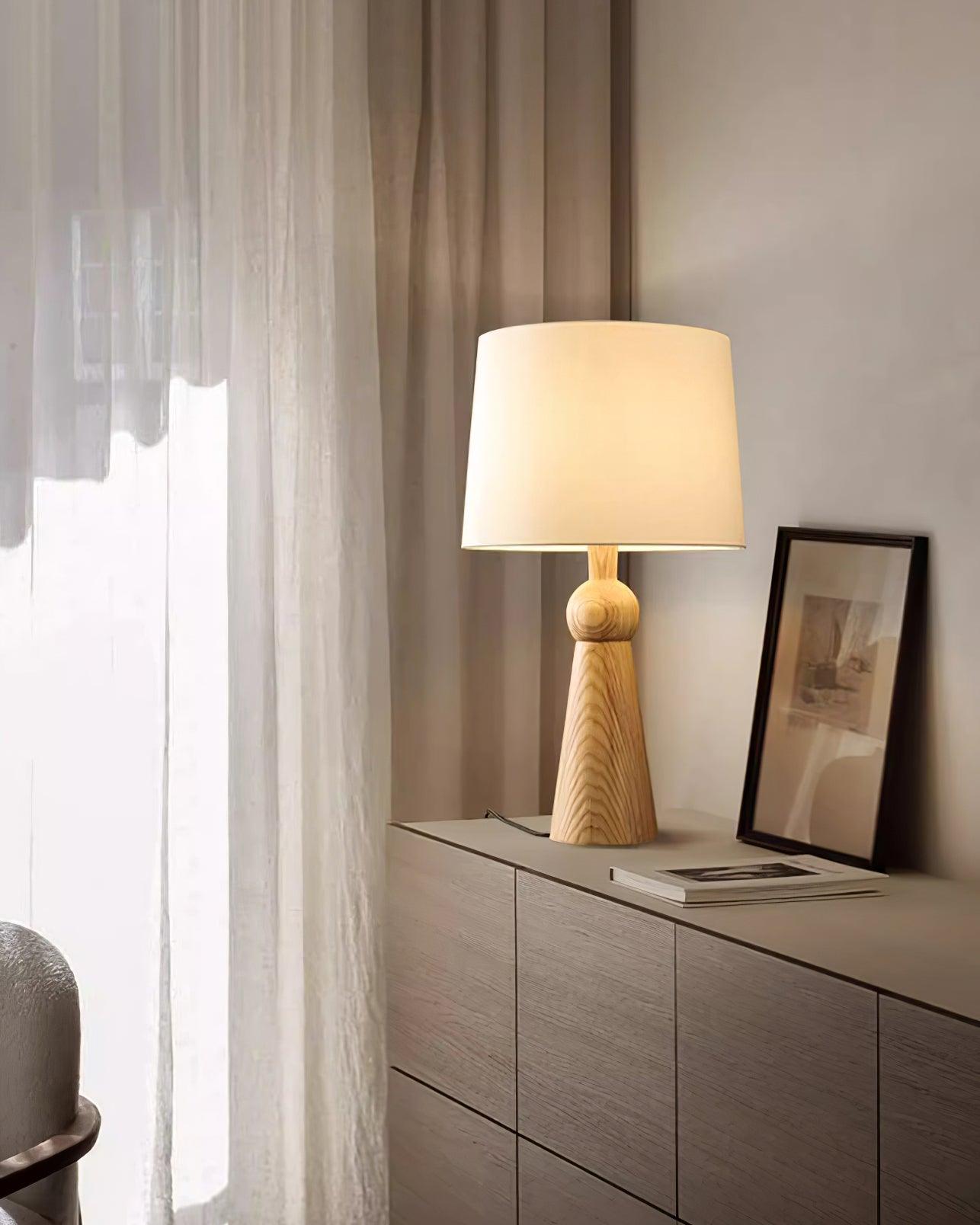 Lioria Wood Fabric Table Lamp - Letslighting