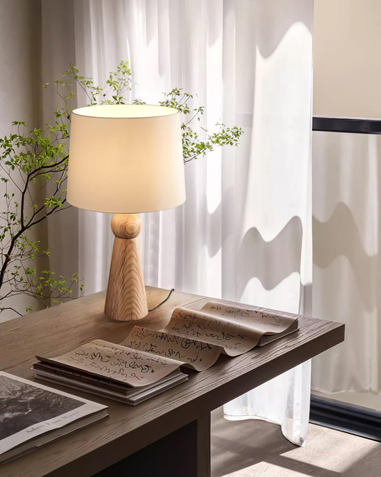 Lioria Wood Fabric Table Lamp - Letslighting