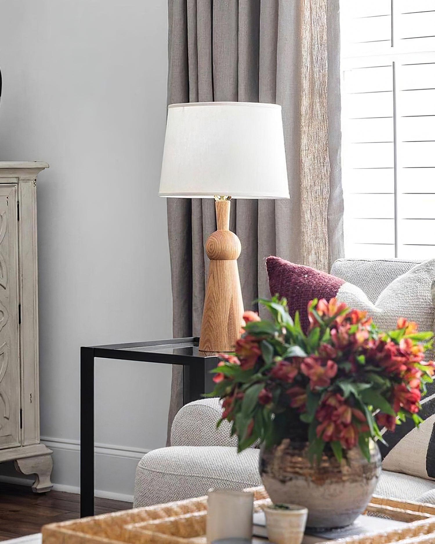 Lioria Wood Fabric Table Lamp - Letslighting