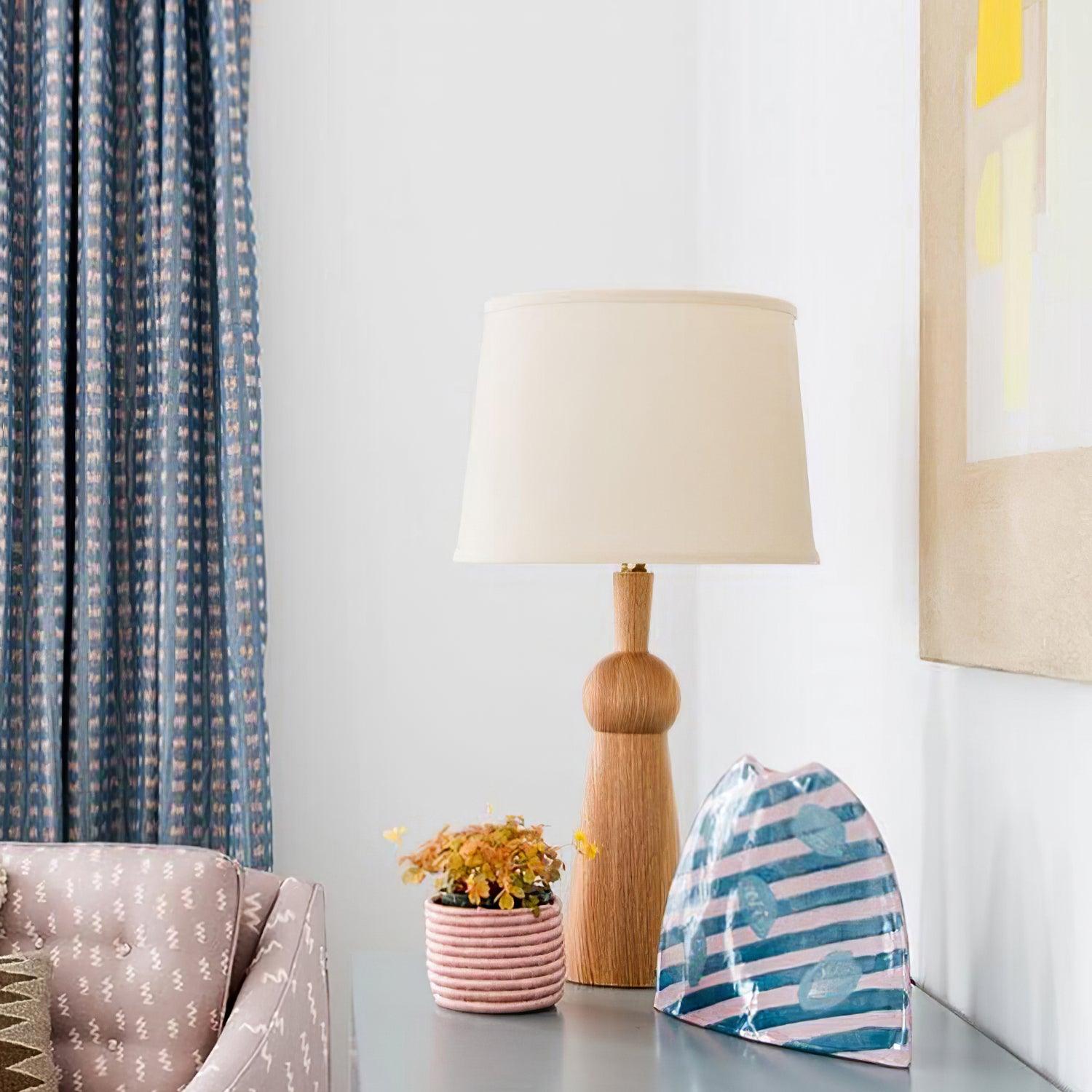 Lioria Wood Fabric Table Lamp - Letslighting