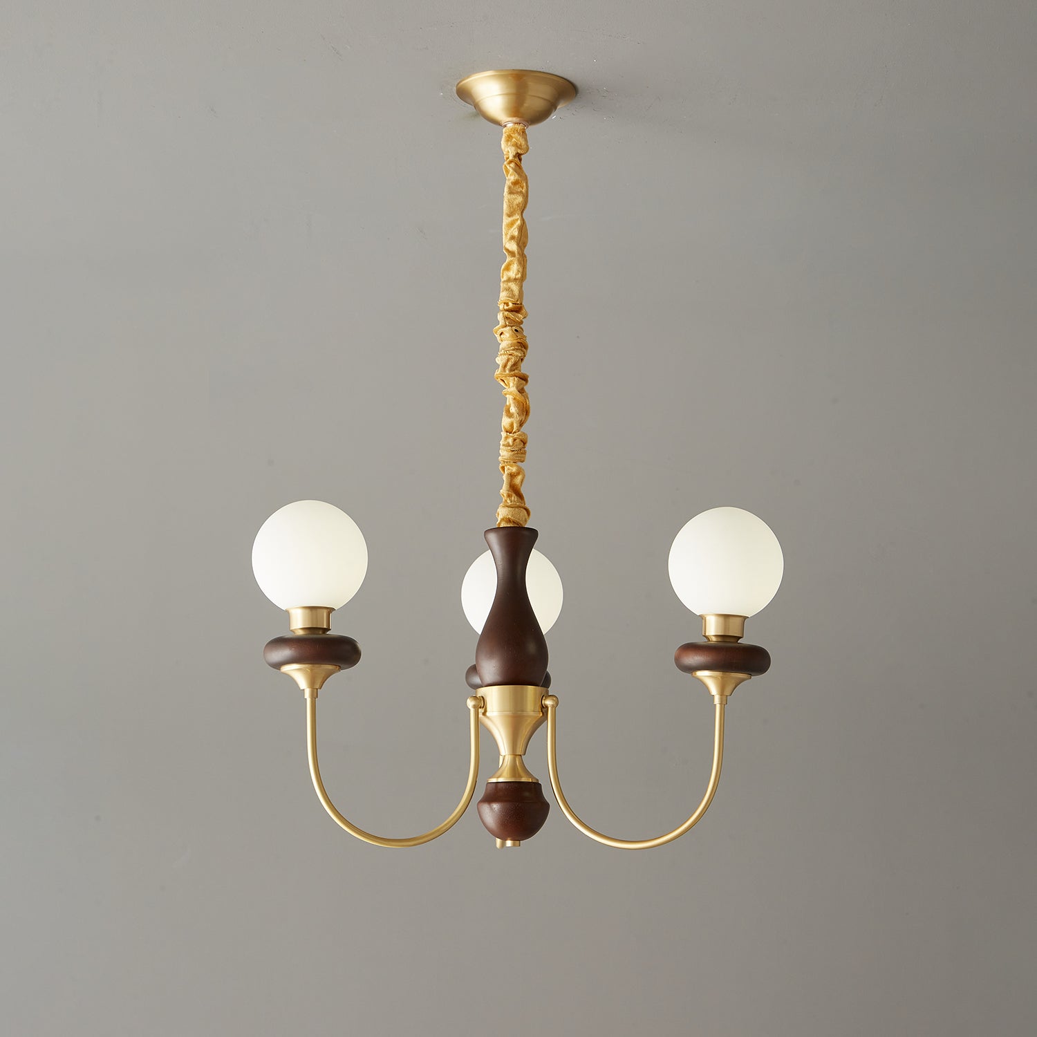 Cotheor Vintage Traditional Arc Wood Glass Chandelier - Letslighting