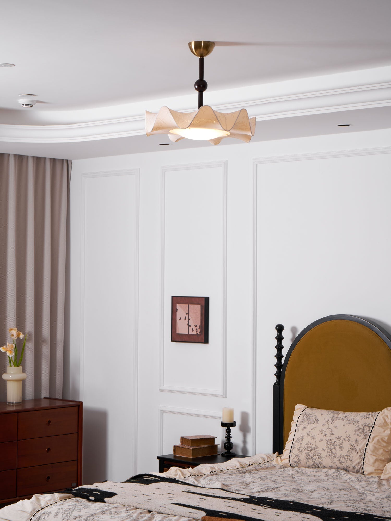 Avlorus Traditional Premium Elegance Wood Fabric Ceiling Light - Letslighting