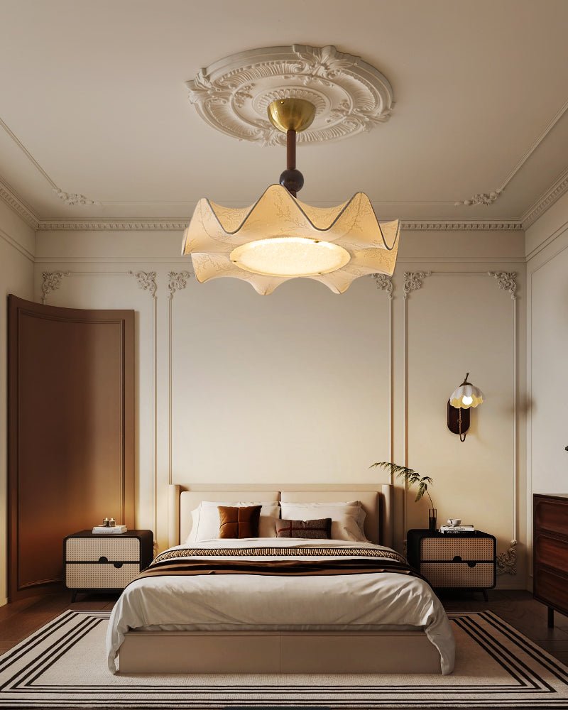 Avlorus Traditional Premium Elegance Wood Fabric Ceiling Light - Letslighting
