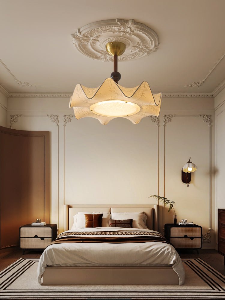 Avlorus Traditional Premium Elegance Wood Fabric Ceiling Light - Letslighting