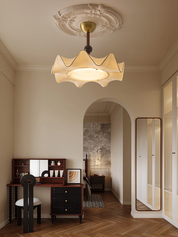 Avlorus Traditional Premium Elegance Wood Fabric Ceiling Light - Letslighting