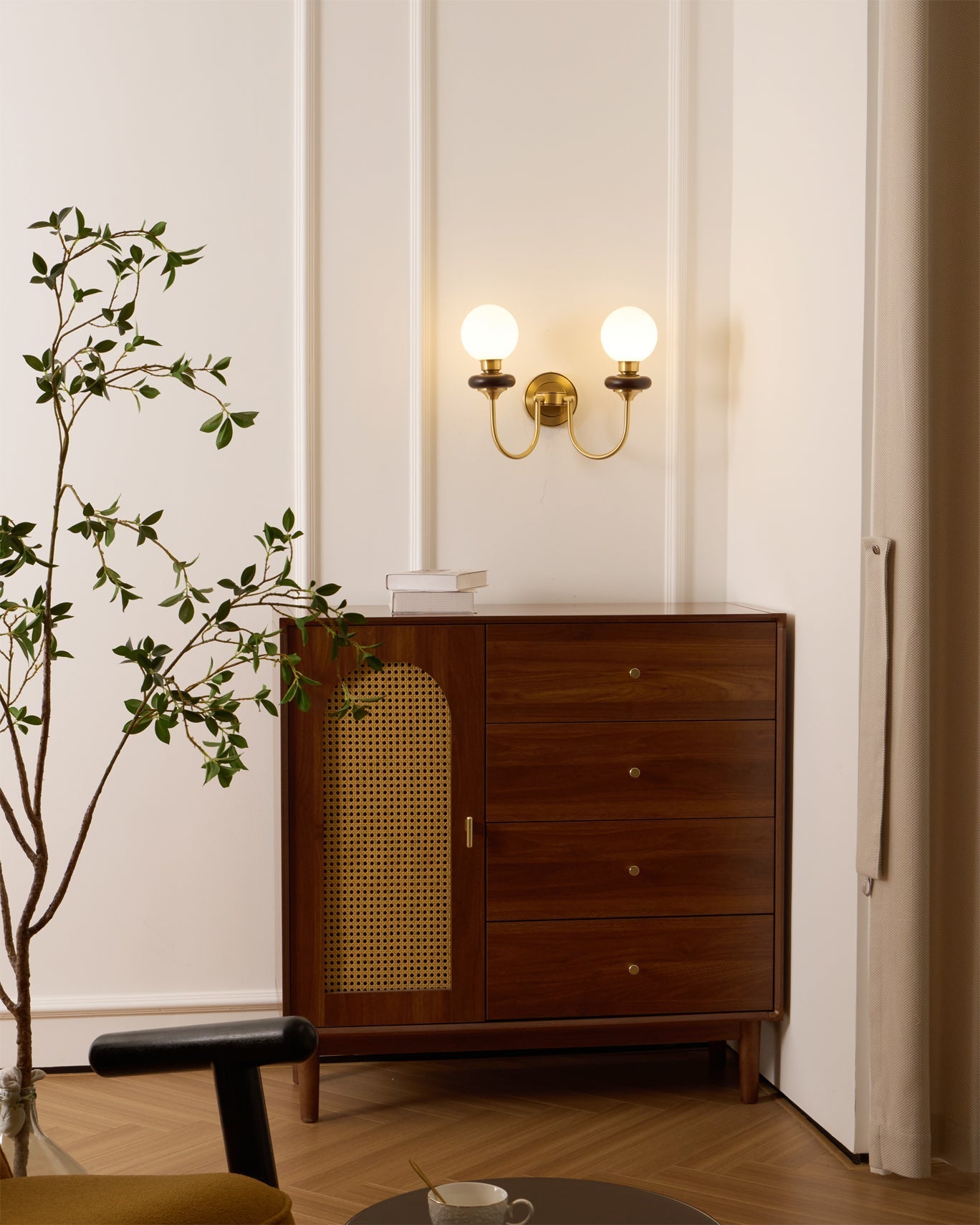 Perry Wall Lamp Premium Nordic Art Walnut Glass - Letslighting