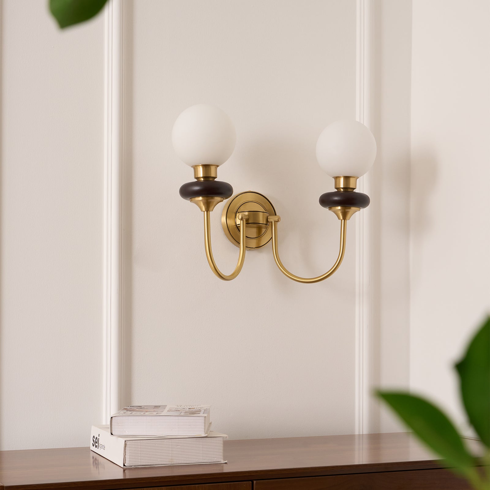 Perry Wall Lamp Premium Nordic Art Walnut Glass - Letslighting