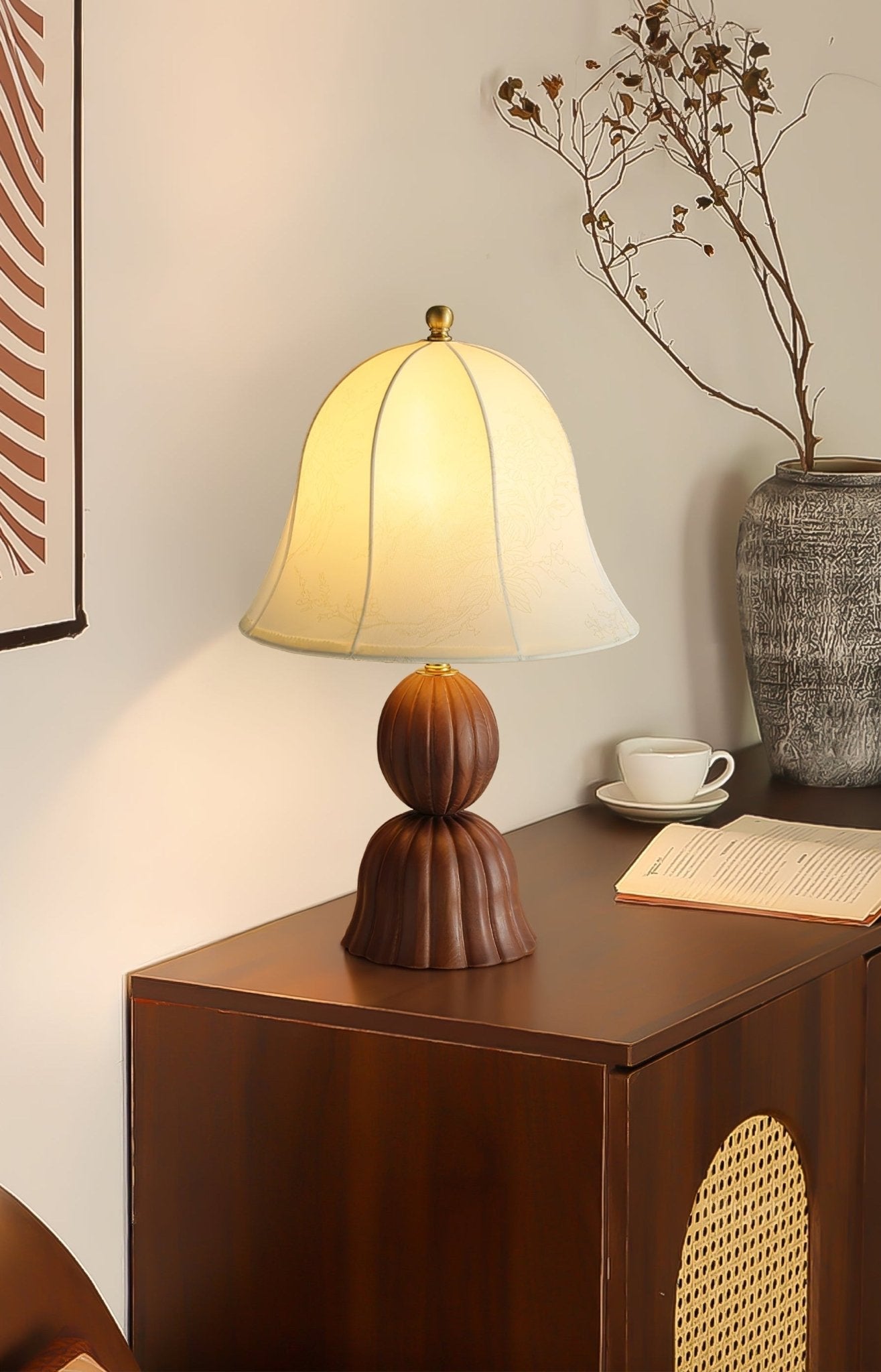 Velanse Fabric Wood Vintage Table Lamp - Letslighting