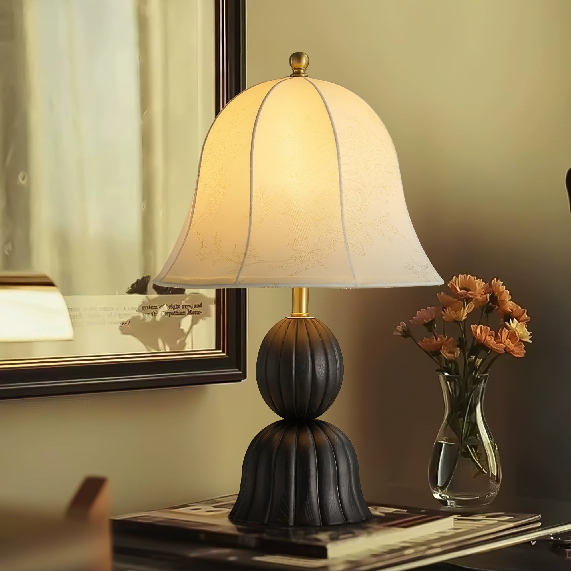 Velanse Fabric Wood Vintage Table Lamp - Letslighting