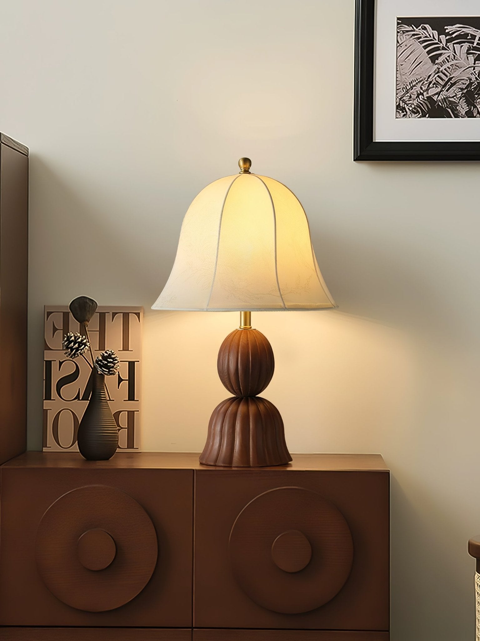 Velanse Fabric Wood Vintage Table Lamp - Letslighting
