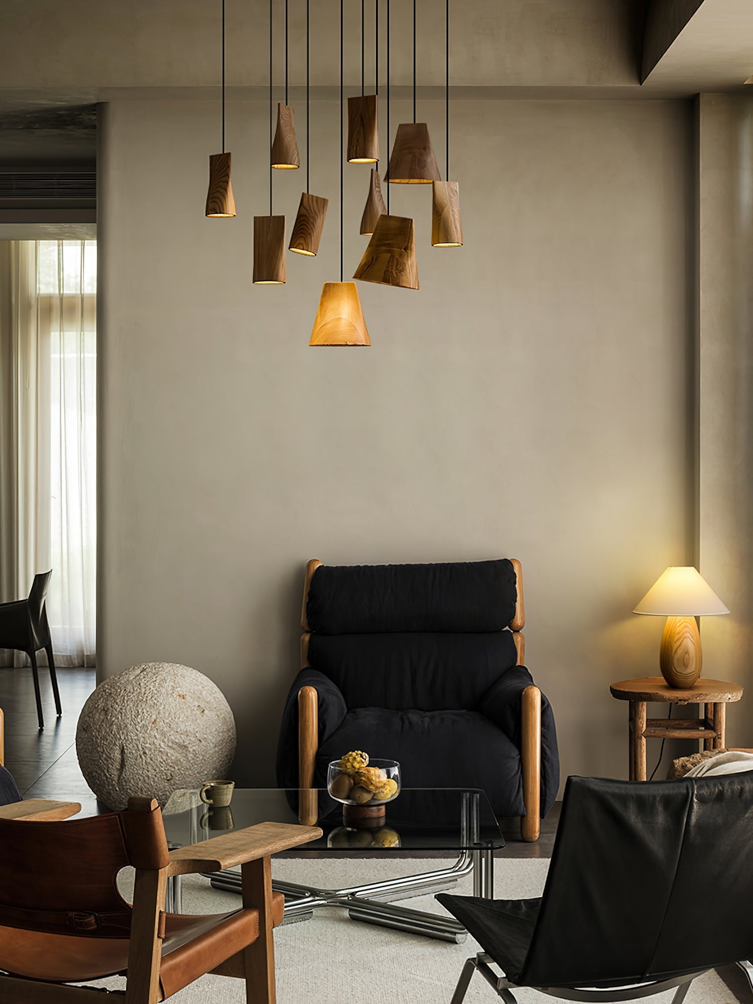 Ivarara Asymmetrical Wood Pendant Light - Letslighting