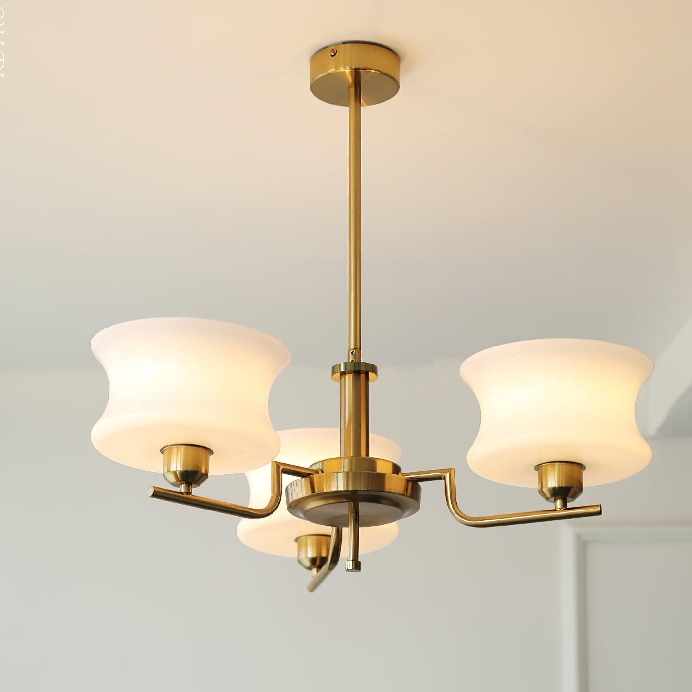 Lustra Chandelier Natural Gold Vintage Glass - Letslighting