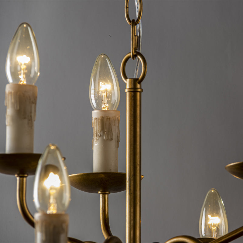 Blikuvyu Vintage Industrial Brass Chandelier - Letslighting
