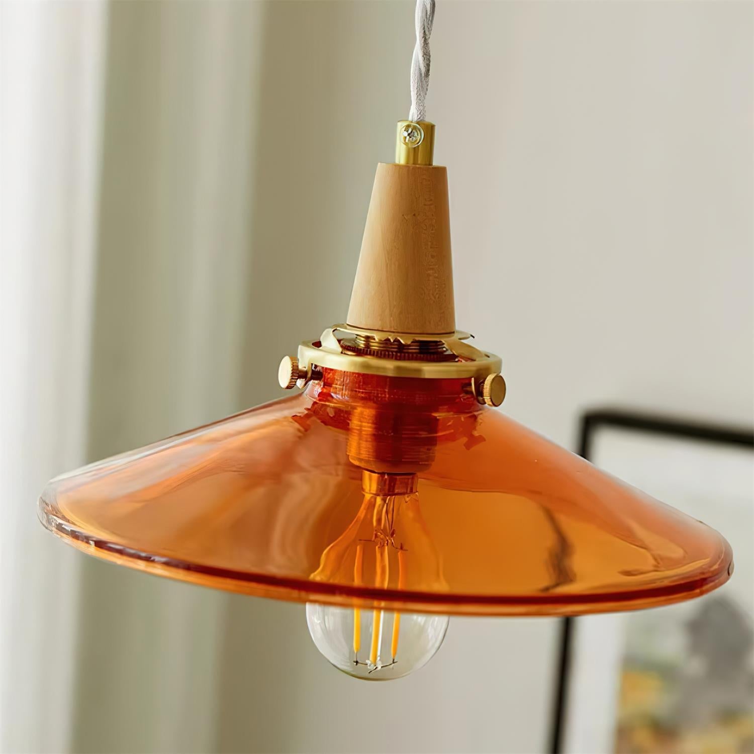 Benra Pendant Lamp Orange Glass Scandinavian - Letslighting