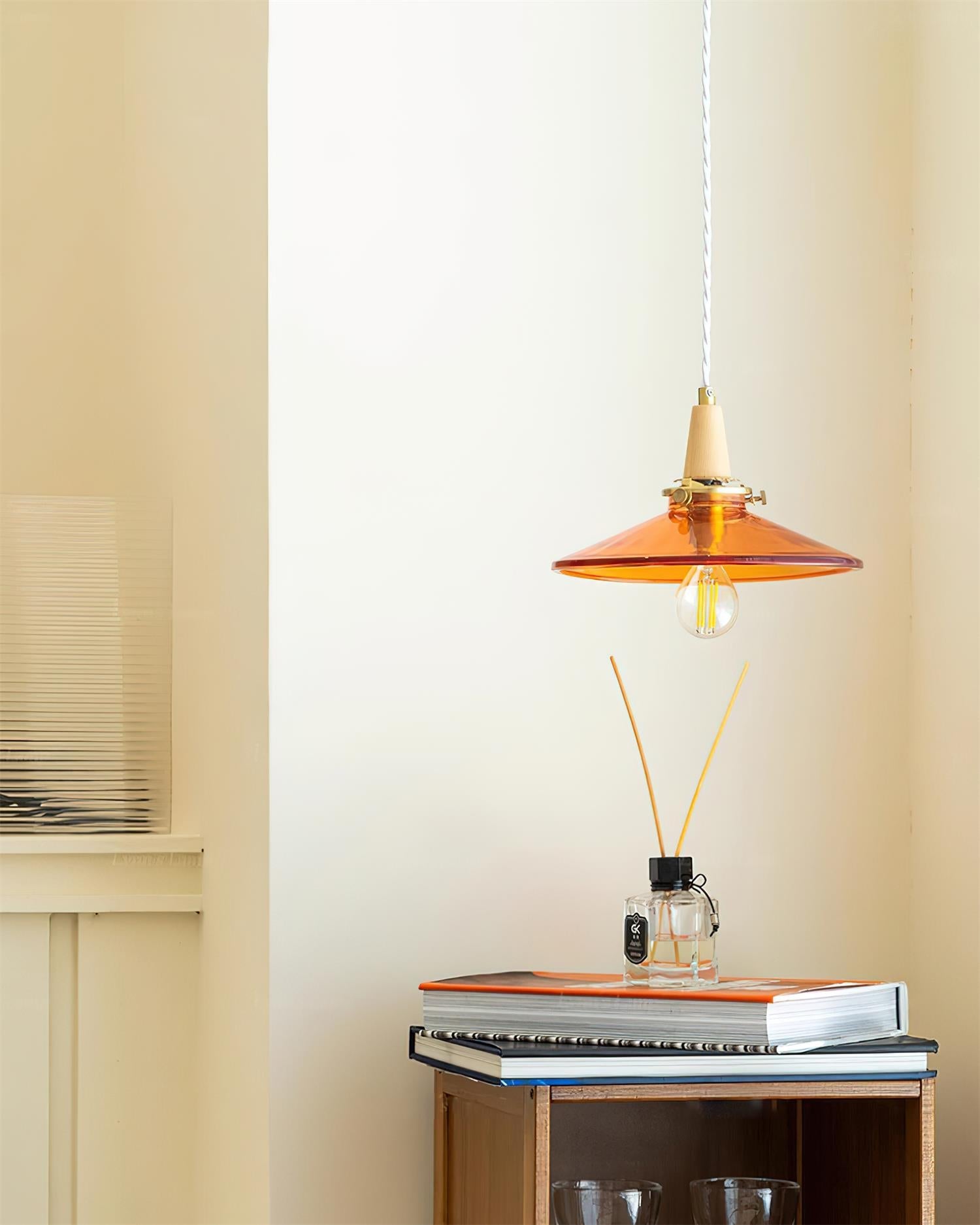 Benra Pendant Lamp Orange Glass Scandinavian - Letslighting