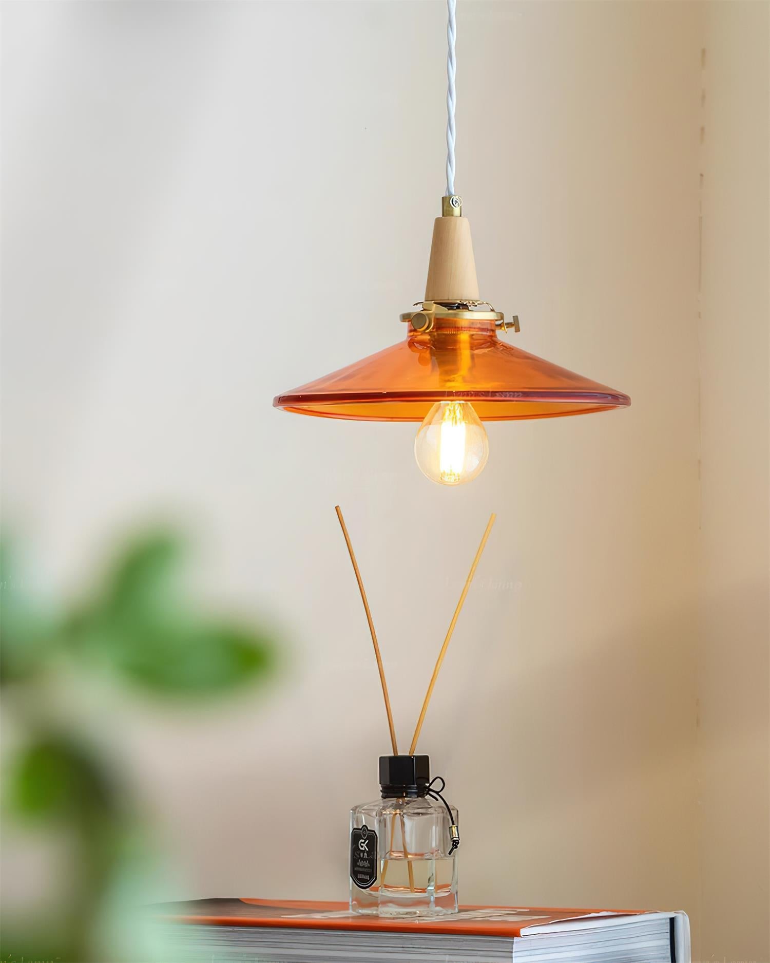 Benra Pendant Lamp Orange Glass Scandinavian - Letslighting
