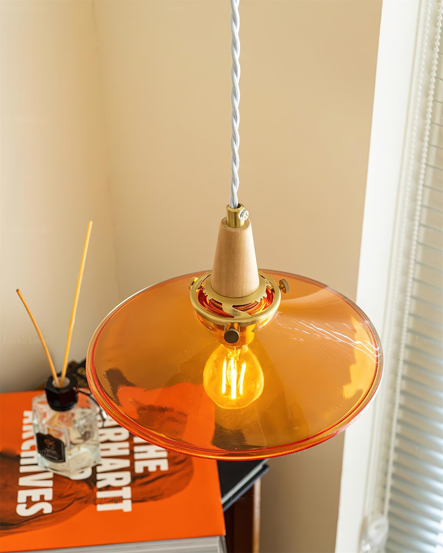 Benra Pendant Lamp Orange Glass Scandinavian - Letslighting