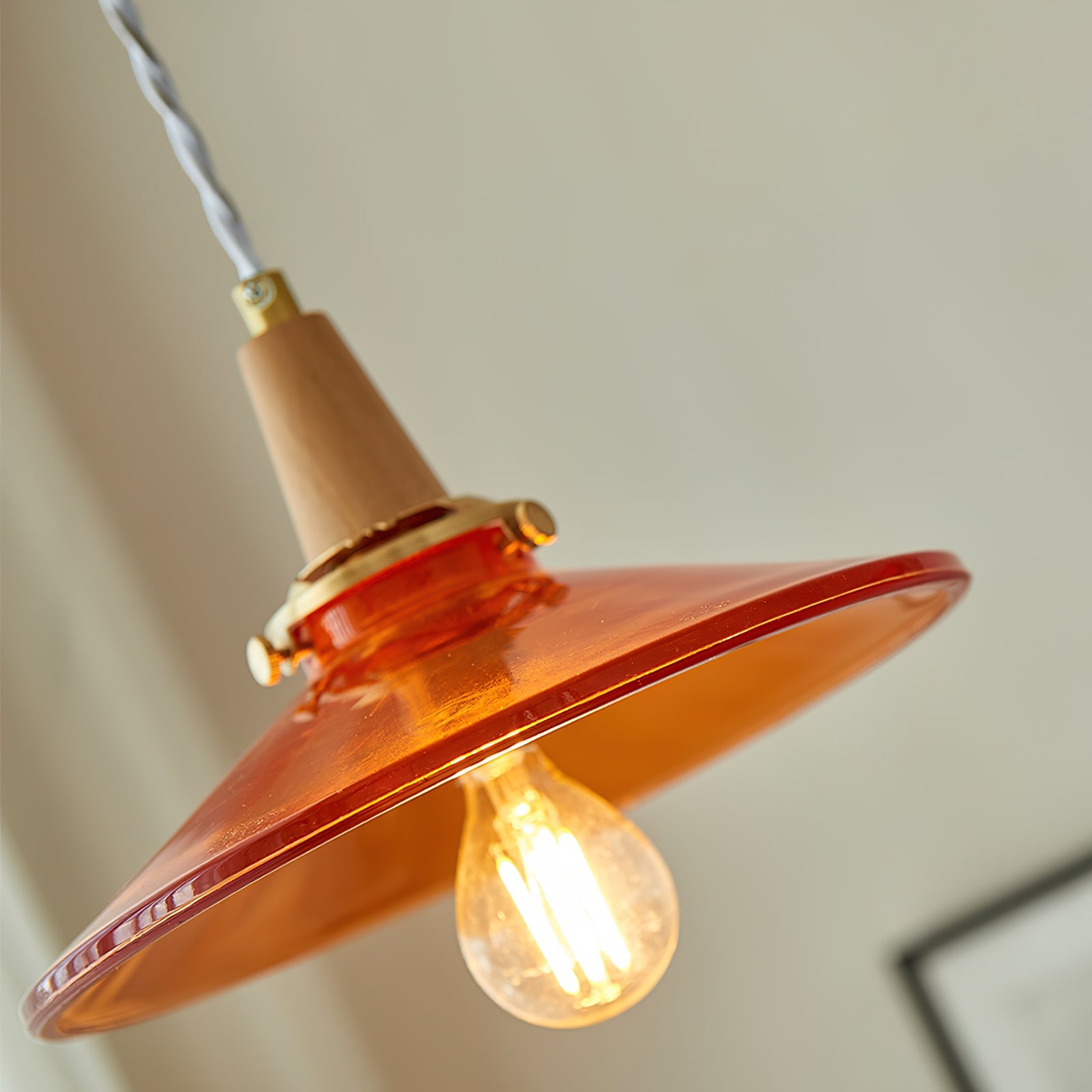 Benra Pendant Lamp Orange Glass Scandinavian - Letslighting