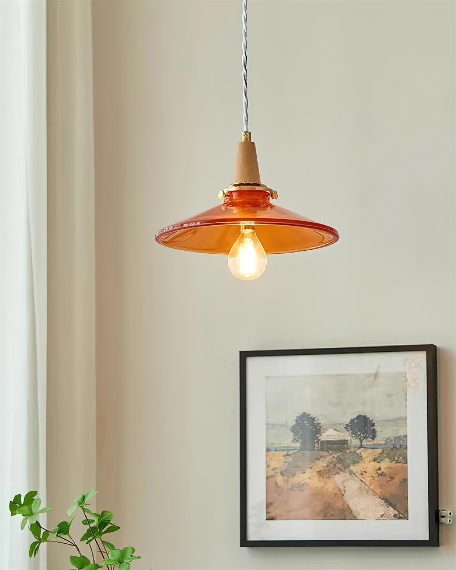 Benra Pendant Lamp Orange Glass Scandinavian - Letslighting