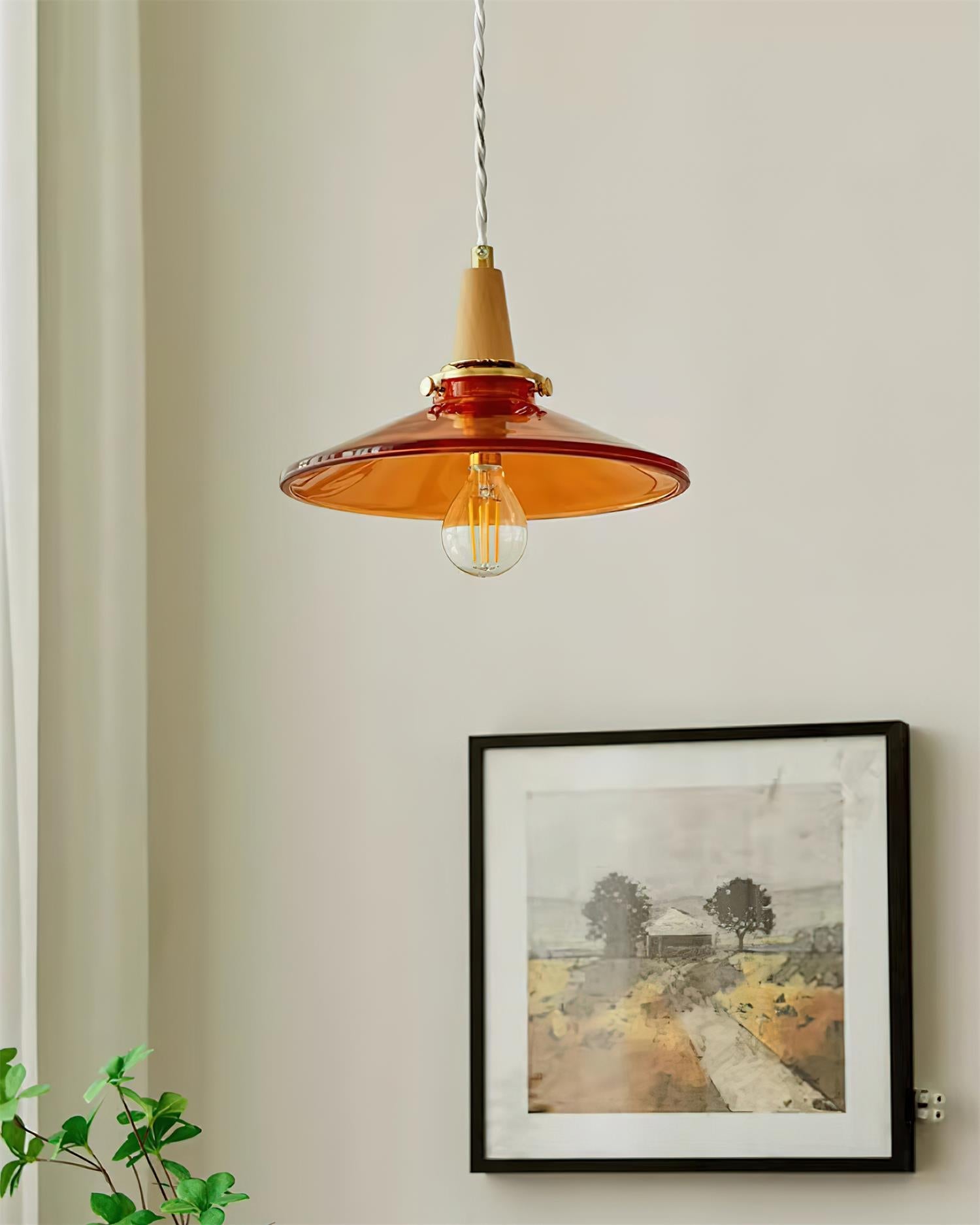 Benra Pendant Lamp Orange Glass Scandinavian - Letslighting