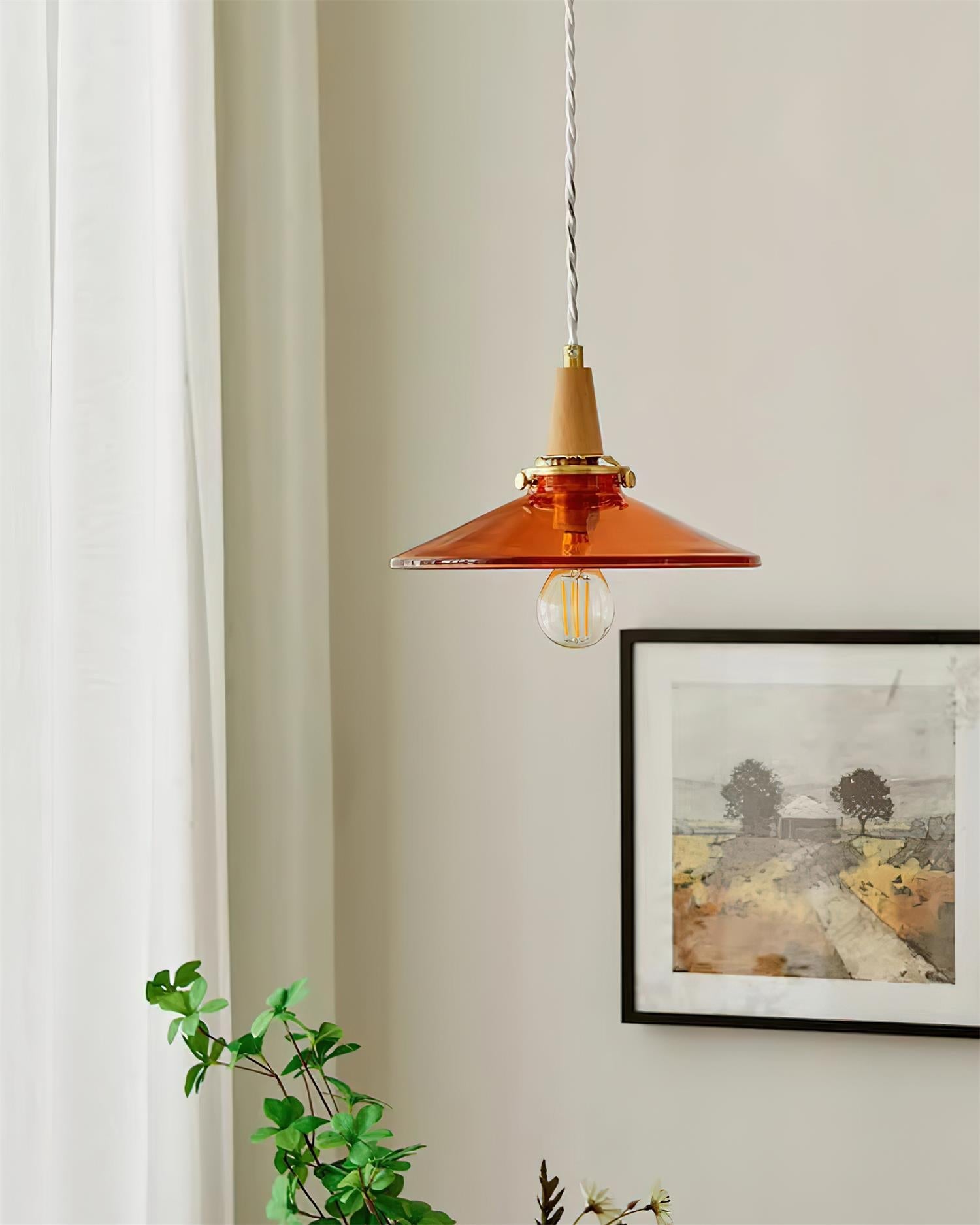 Benra Pendant Lamp Orange Glass Scandinavian - Letslighting