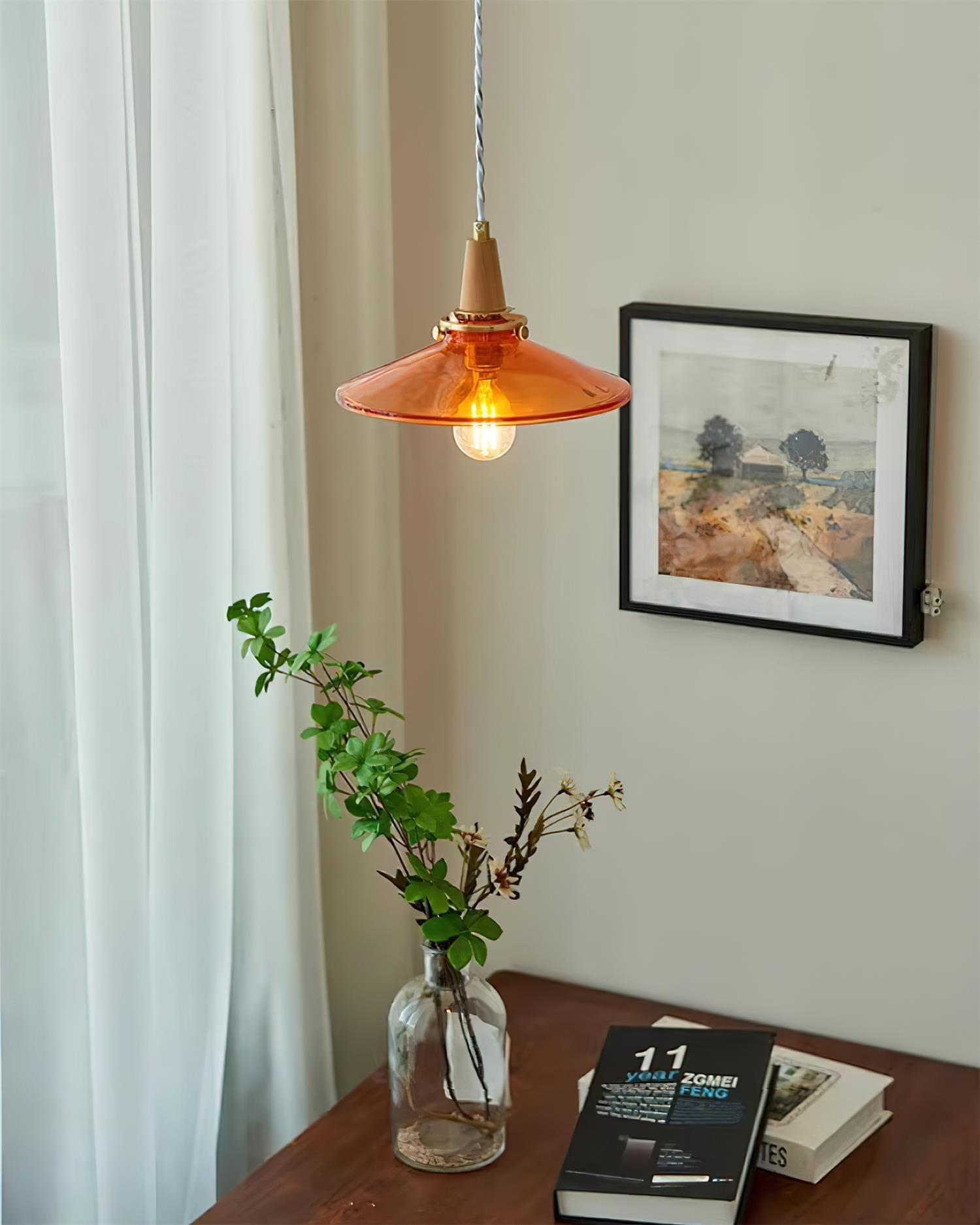 Benra Pendant Lamp Orange Glass Scandinavian - Letslighting