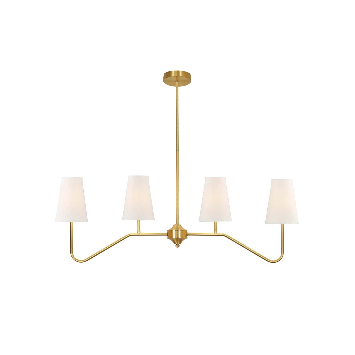 Lustra Chandelier Brass Curved Beige Linear - Letslighting