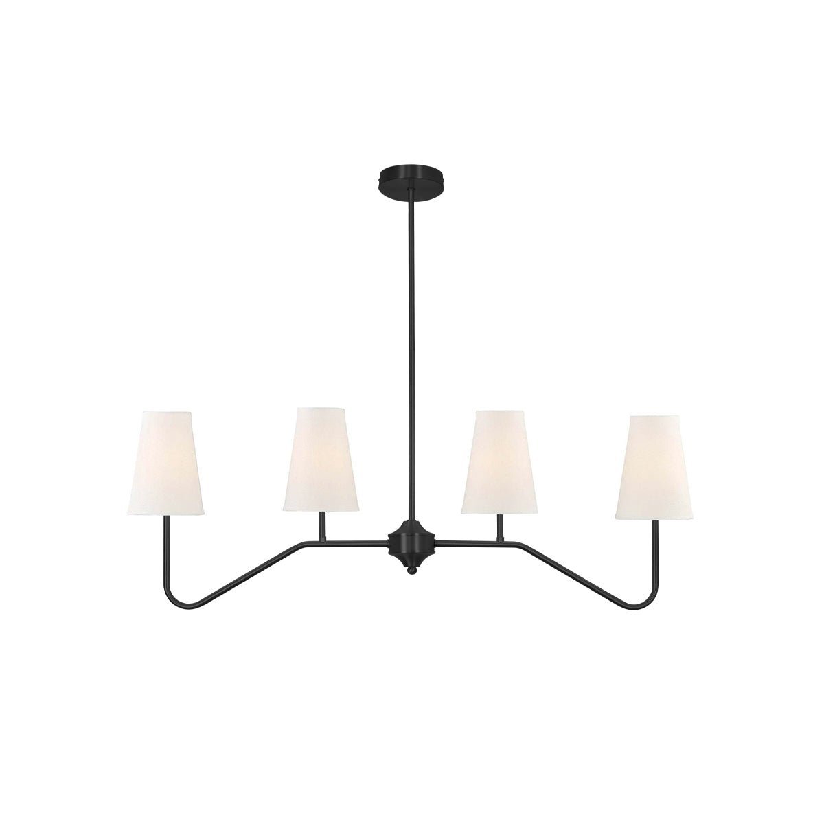 Lustra Chandelier Brass Curved Beige Linear - Letslighting