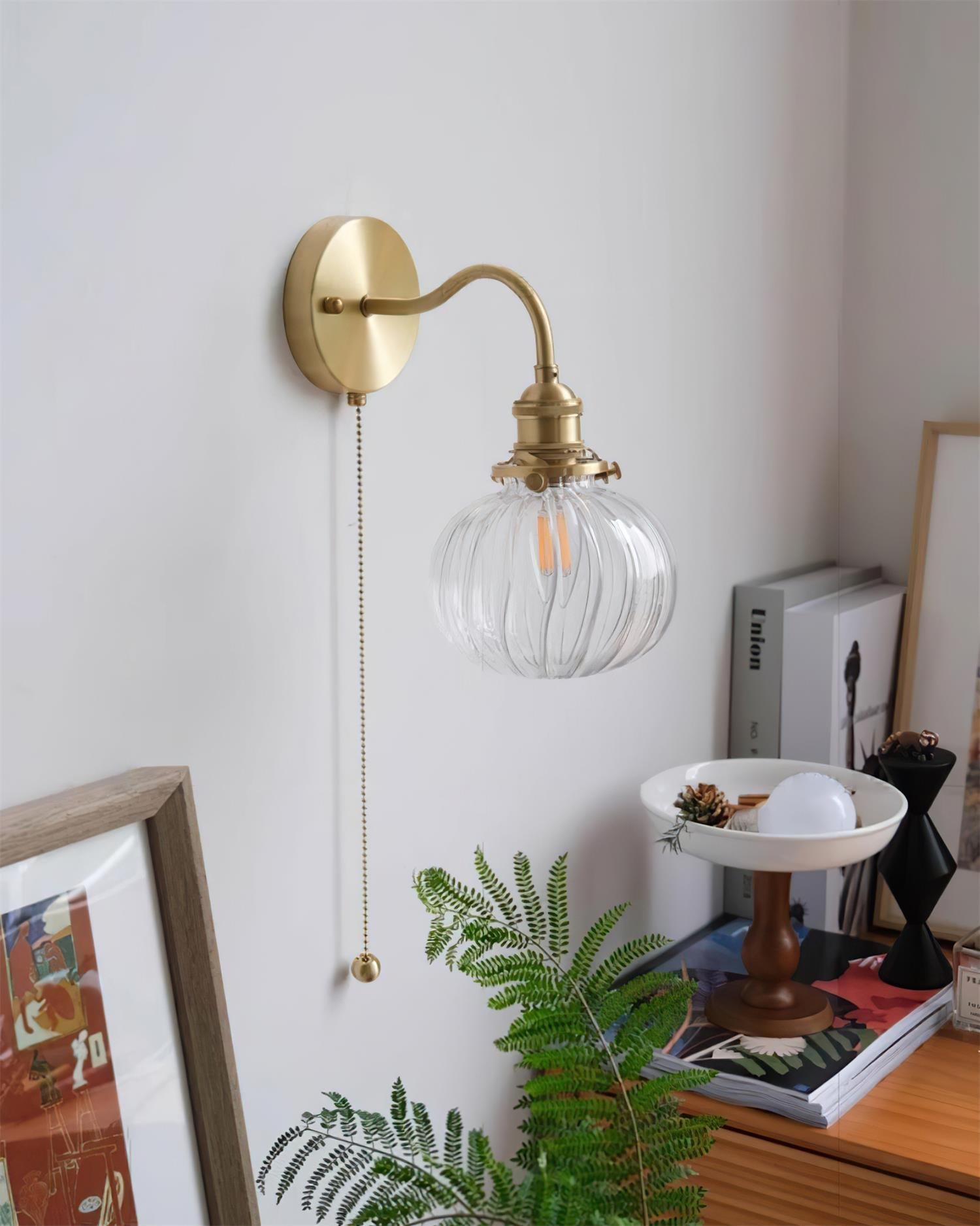 Berliner Wall Lamp Brass Arm Glass Vintage - Letslighting