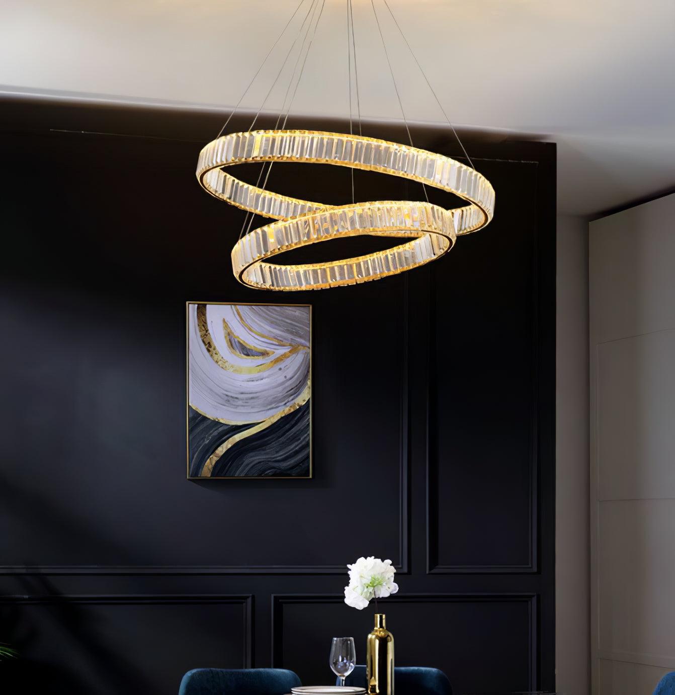 Lustra Chandelier Gold Crystal Ring - Letslighting