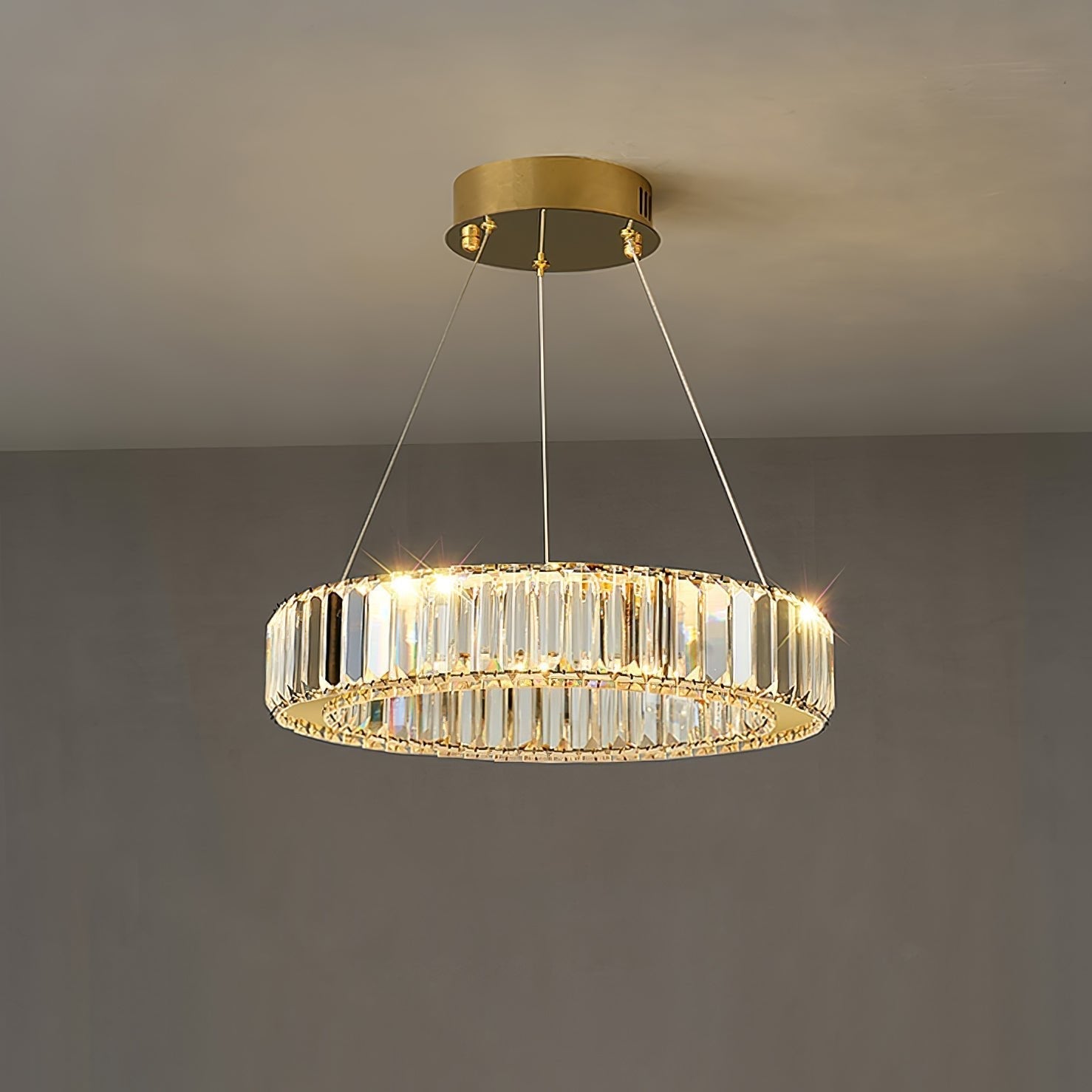 Lustra Chandelier Gold Crystal Ring - Letslighting