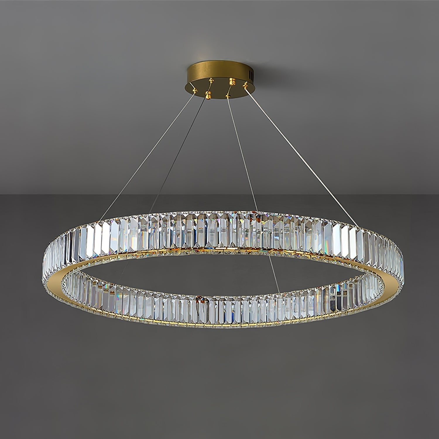 Lustra Chandelier Gold Crystal Ring - Letslighting