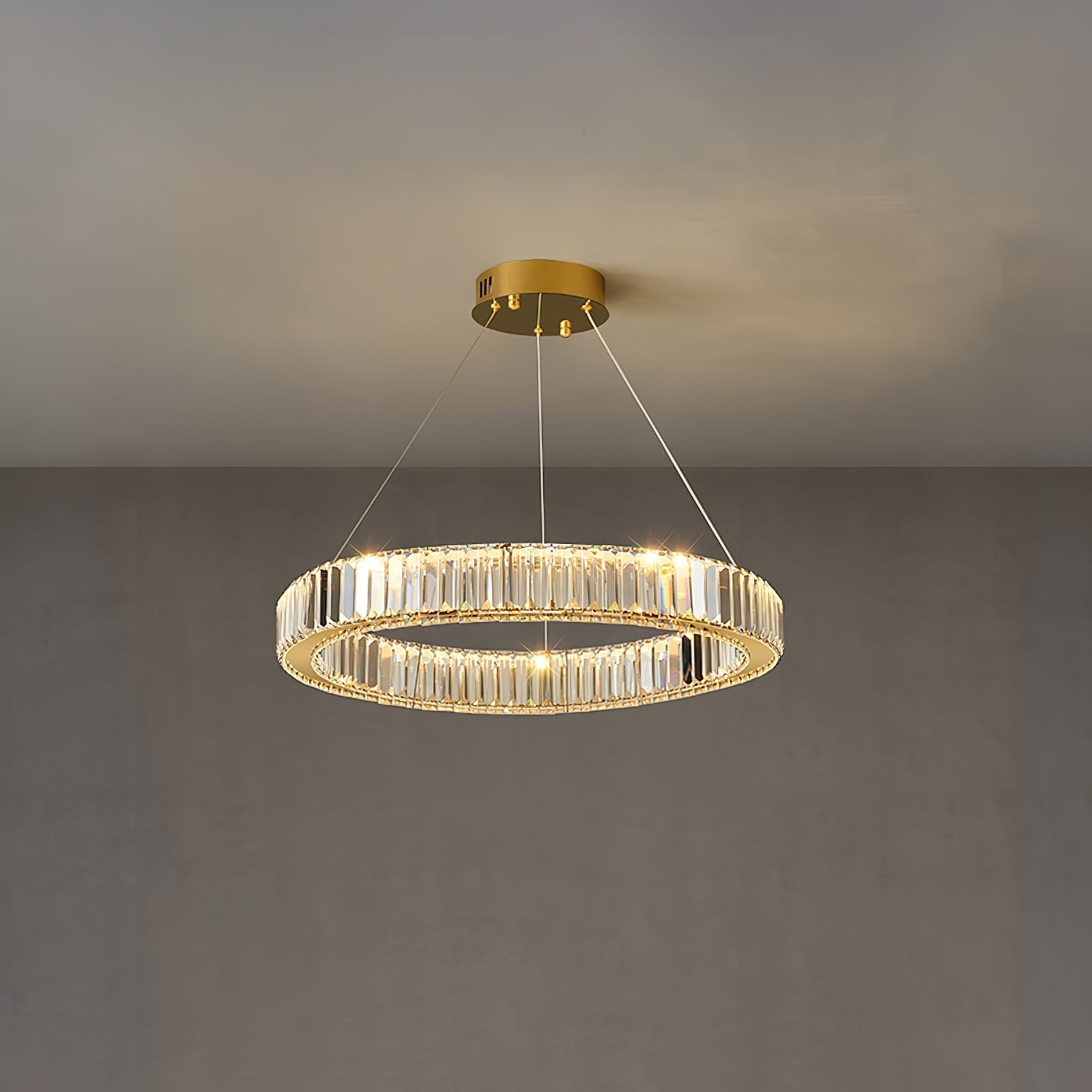 Lustra Chandelier Gold Crystal Ring - Letslighting