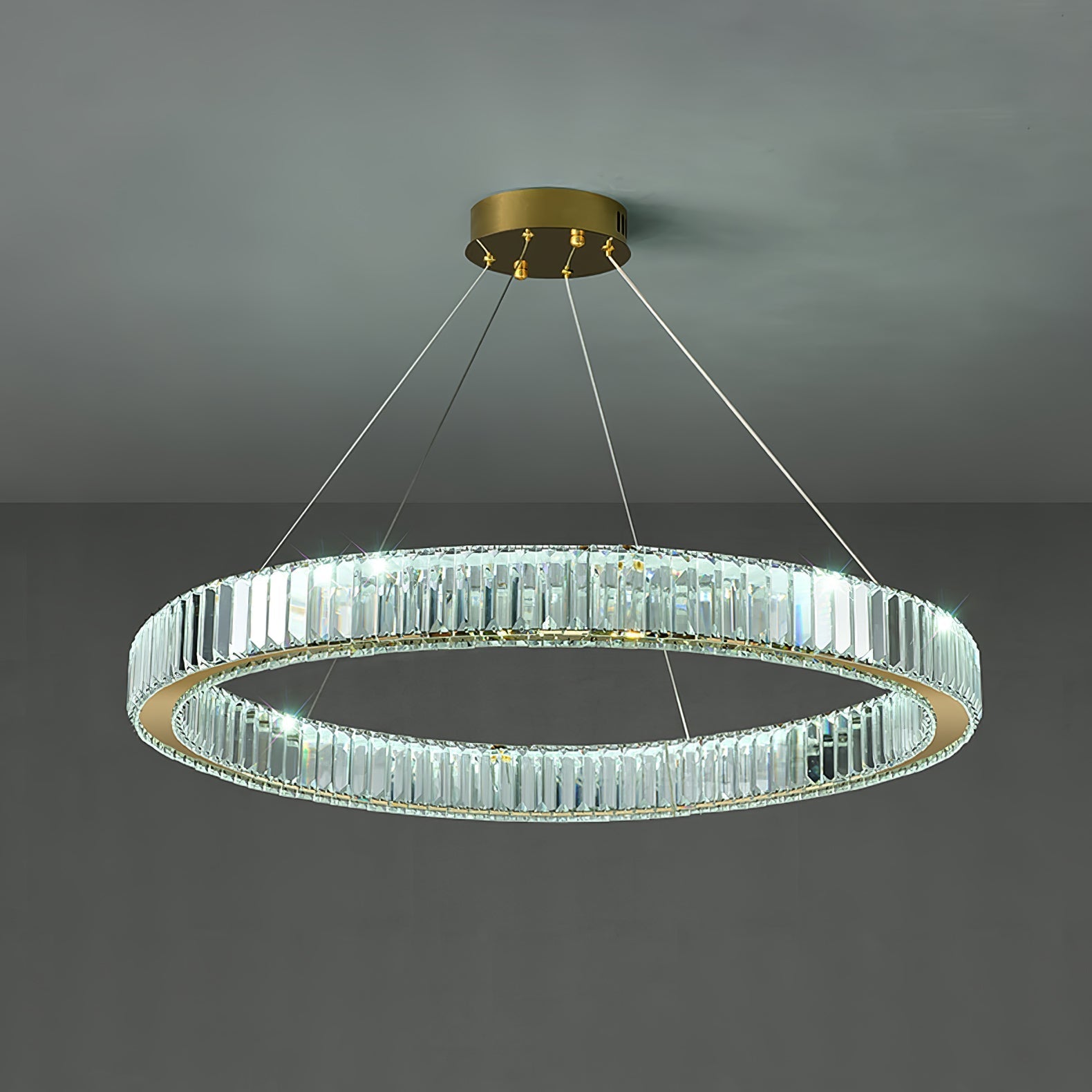 Lustra Chandelier Gold Crystal Ring - Letslighting