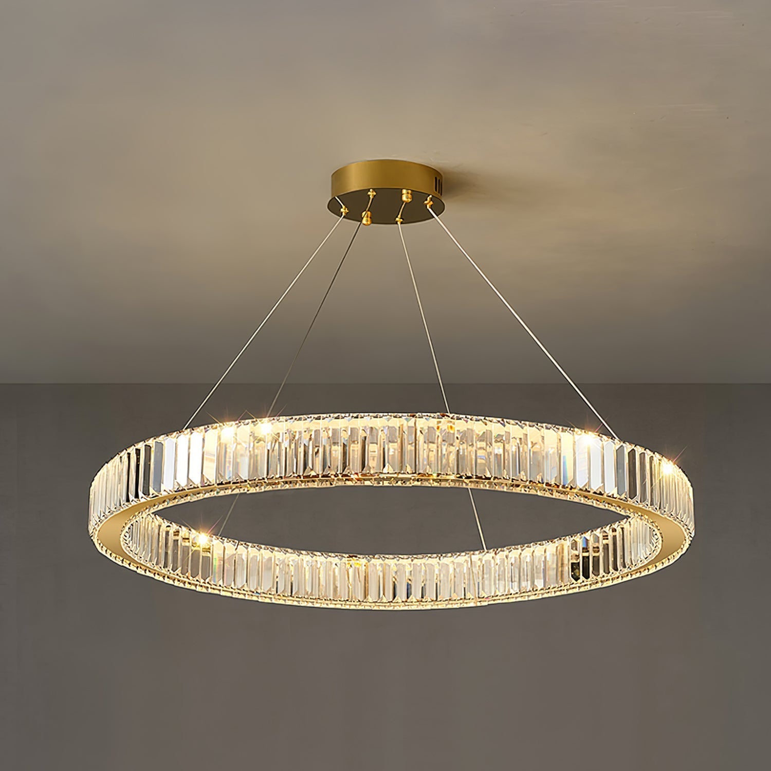 Lustra Chandelier Gold Crystal Ring - Letslighting