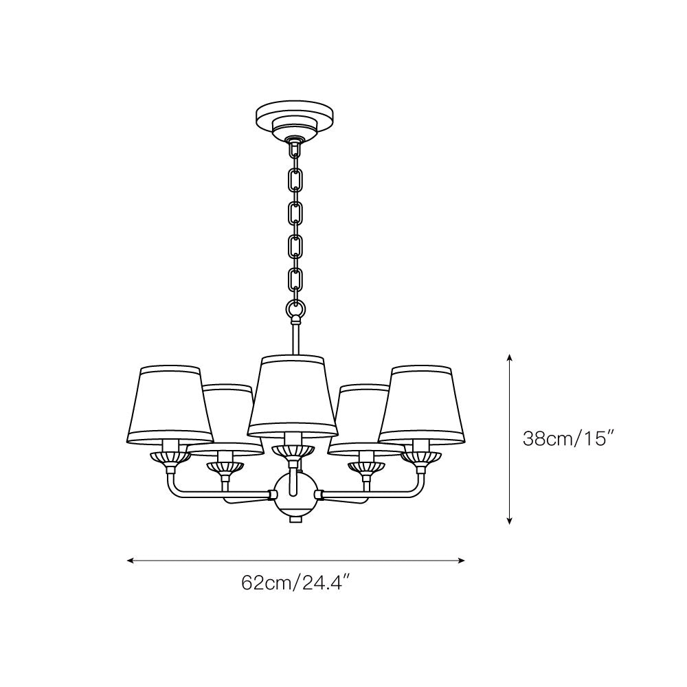 Gloruvyh Vintage Industrial Fabric Chandelier - Letslighting