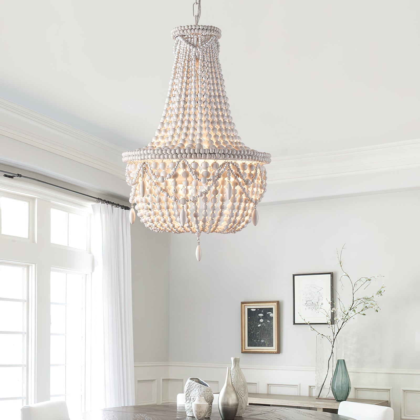 Eirikuvyu Postmodern Luxury Bead Wood Chandelier - Letslighting