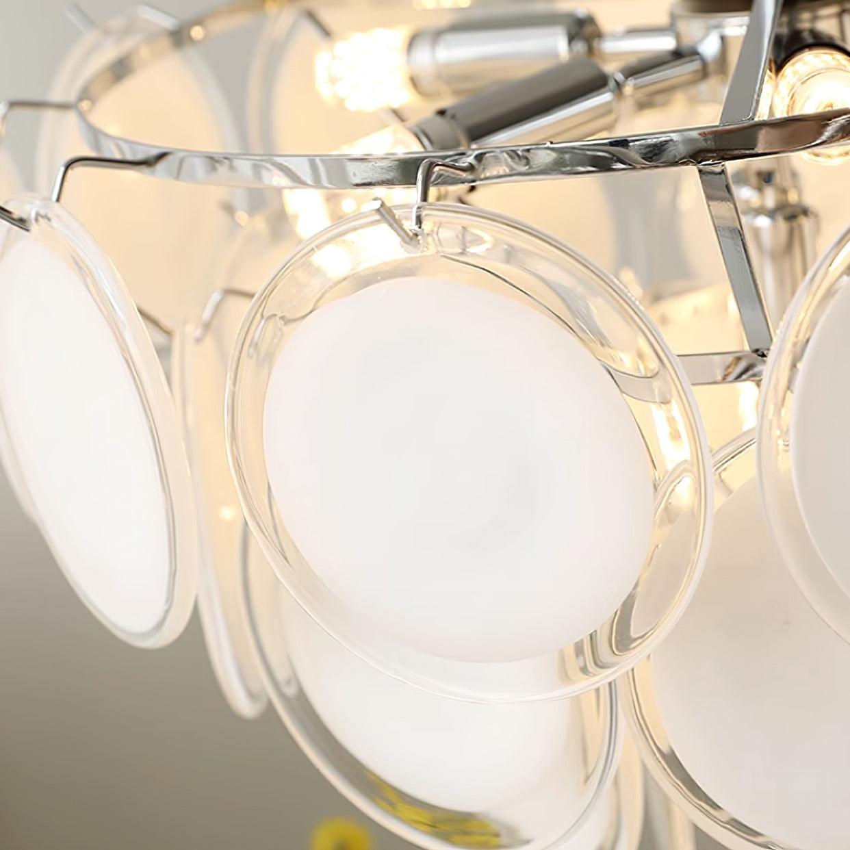 Esona Cascading Frosted Glass Discs Chandelier - Letslighting