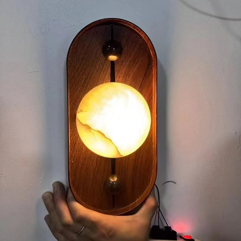 Driftwood Alabaster Wall Lamp Walnut Color - Letslighting
