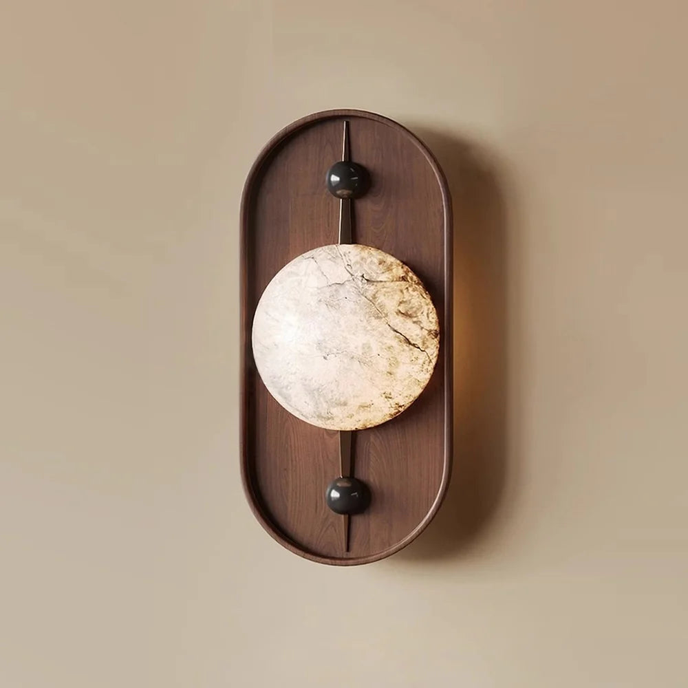 Driftwood Alabaster Wall Lamp Walnut Color - Letslighting