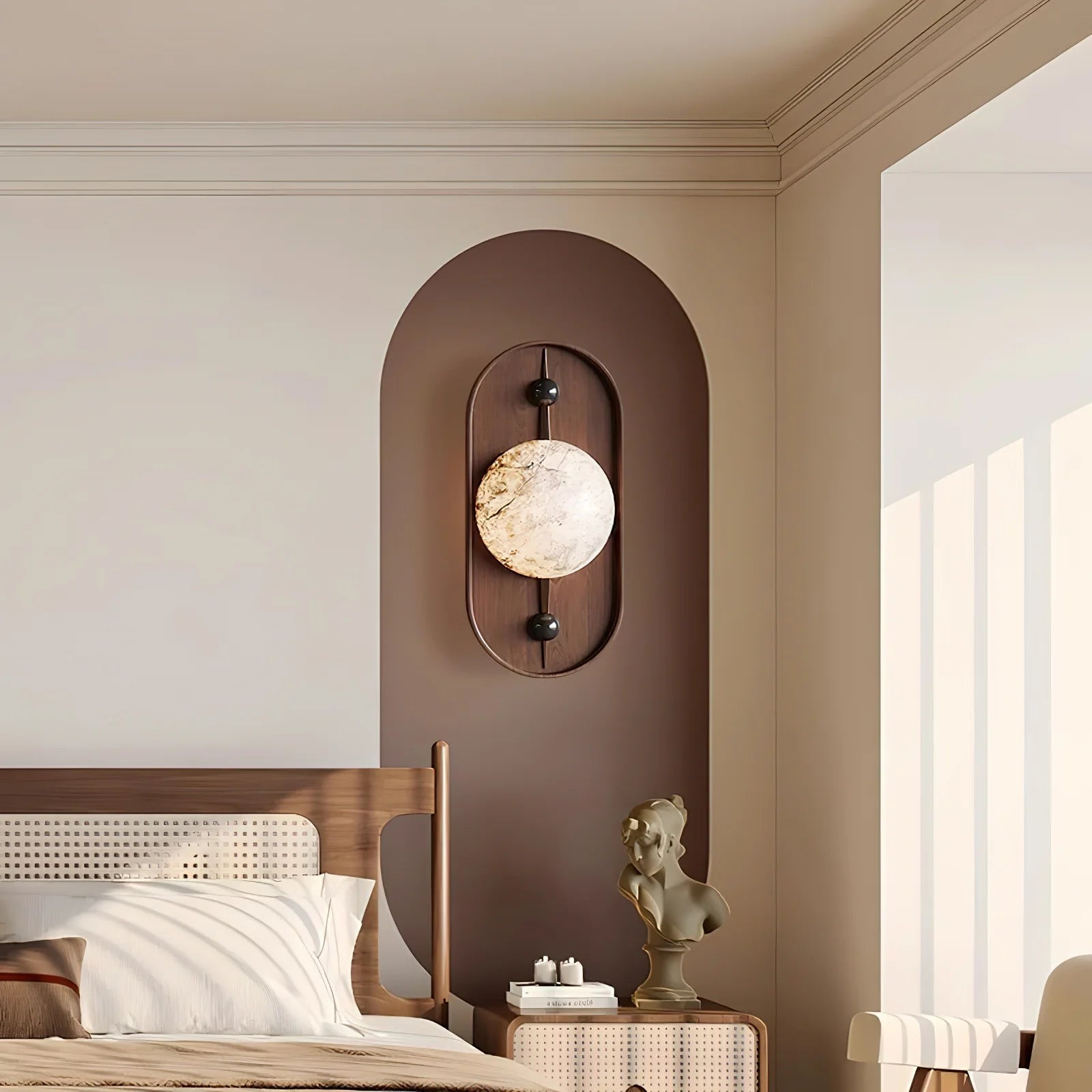 Driftwood Alabaster Wall Lamp Walnut Color - Letslighting