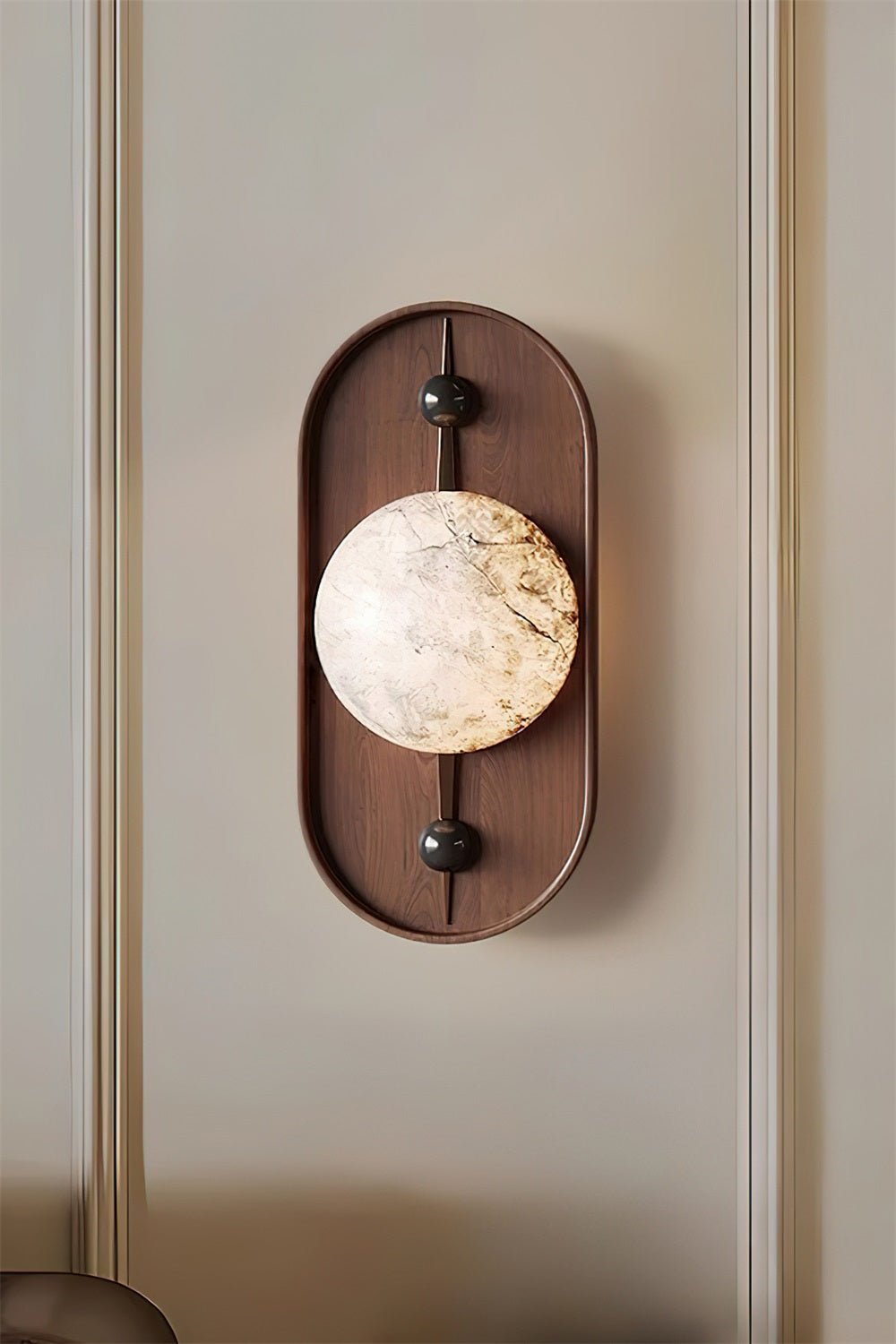 Lyvaran Oval Alabaster Wood Wall Light - Letslighting