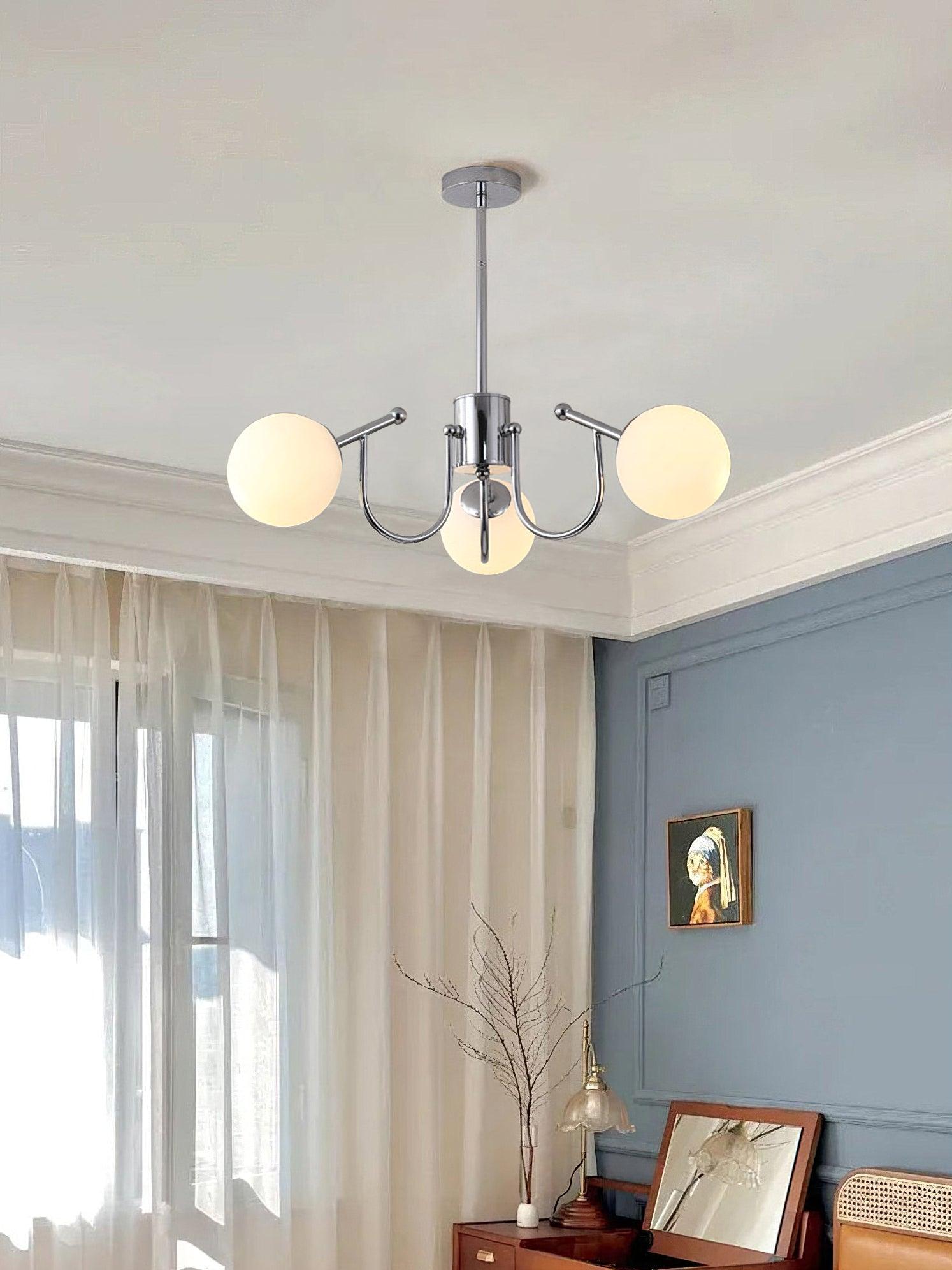 Aurora Chandelier Globe Chrome Modern - Letslighting
