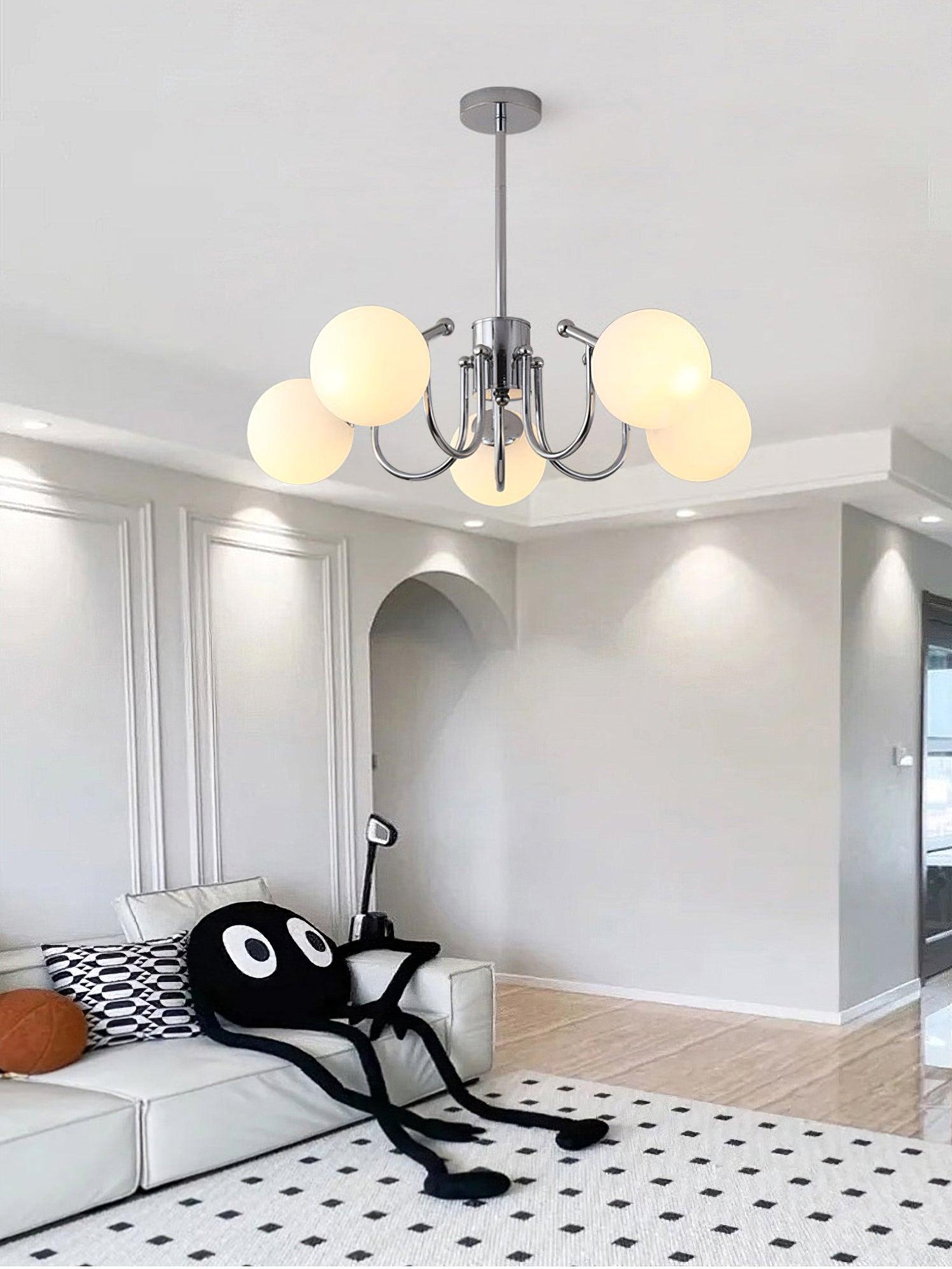 Aurora Chandelier Globe Chrome Modern - Letslighting