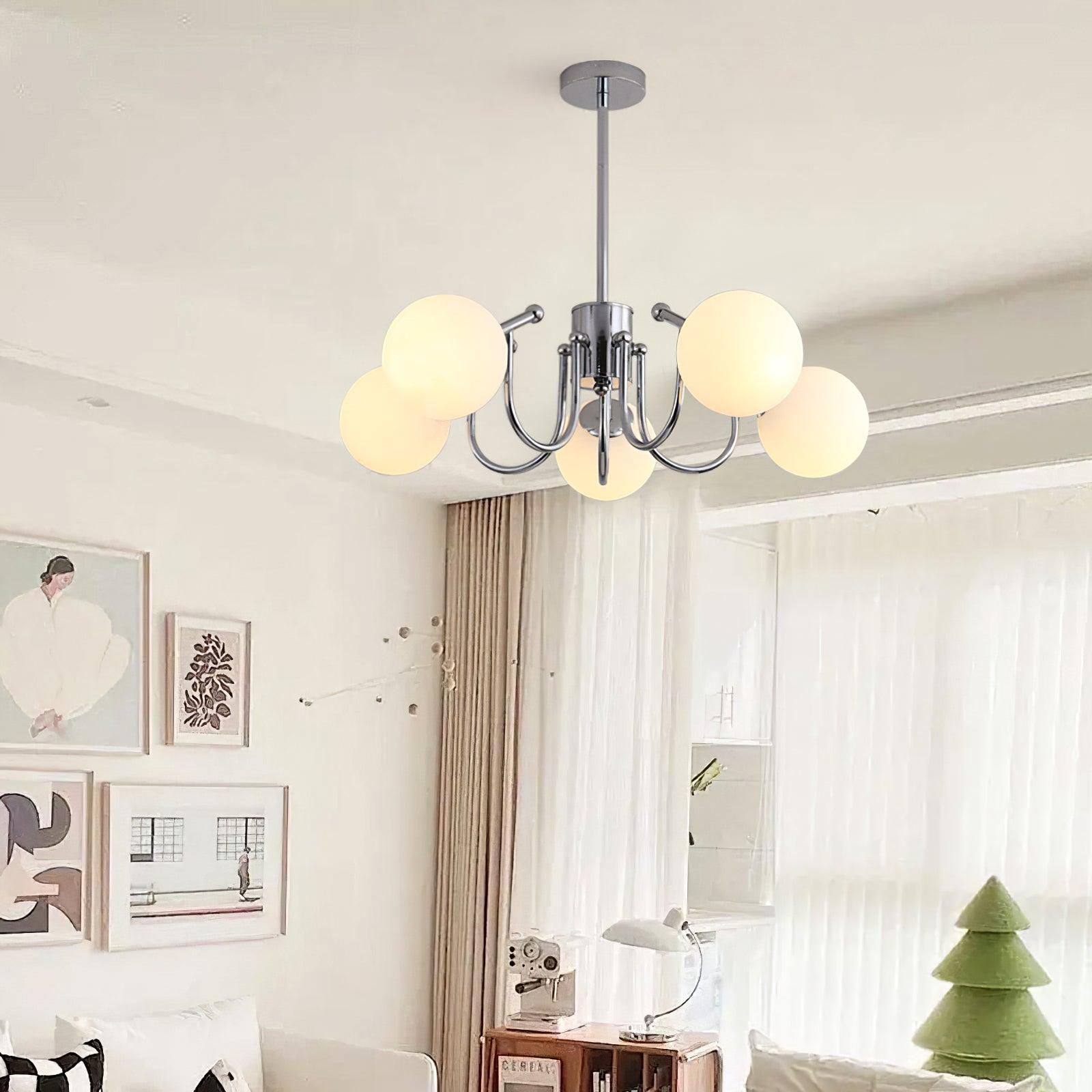 Aurora Chandelier Globe Chrome Modern - Letslighting