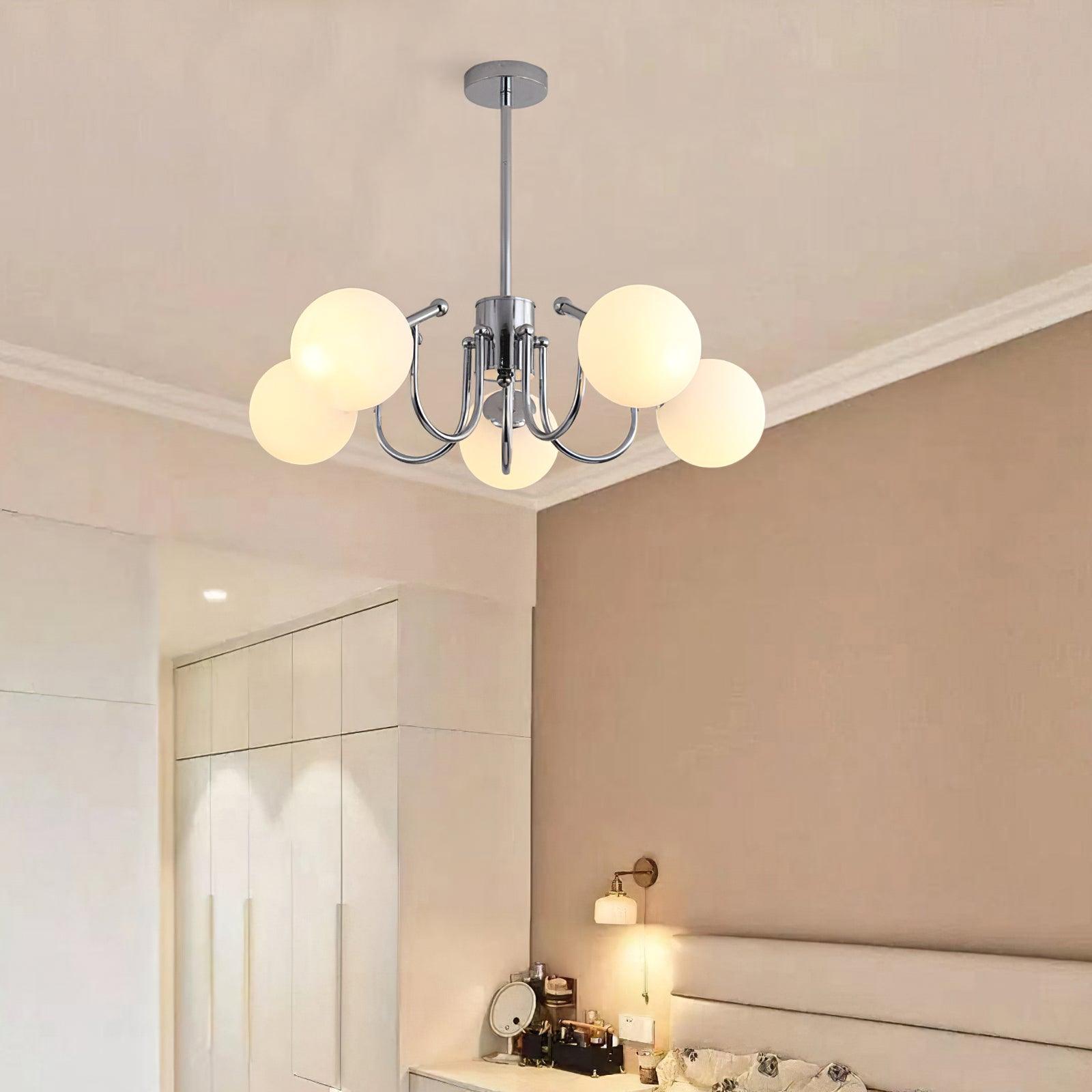 Aurora Chandelier Globe Chrome Modern - Letslighting