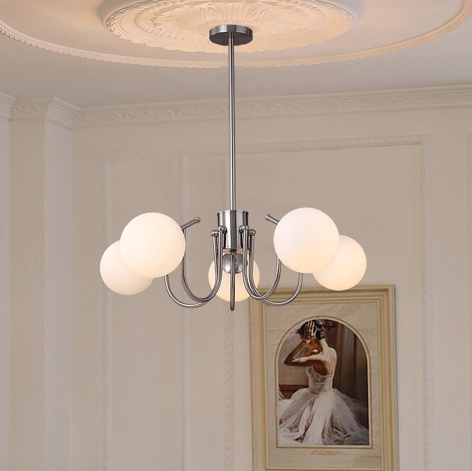 Aurora Chandelier Globe Chrome Modern - Letslighting