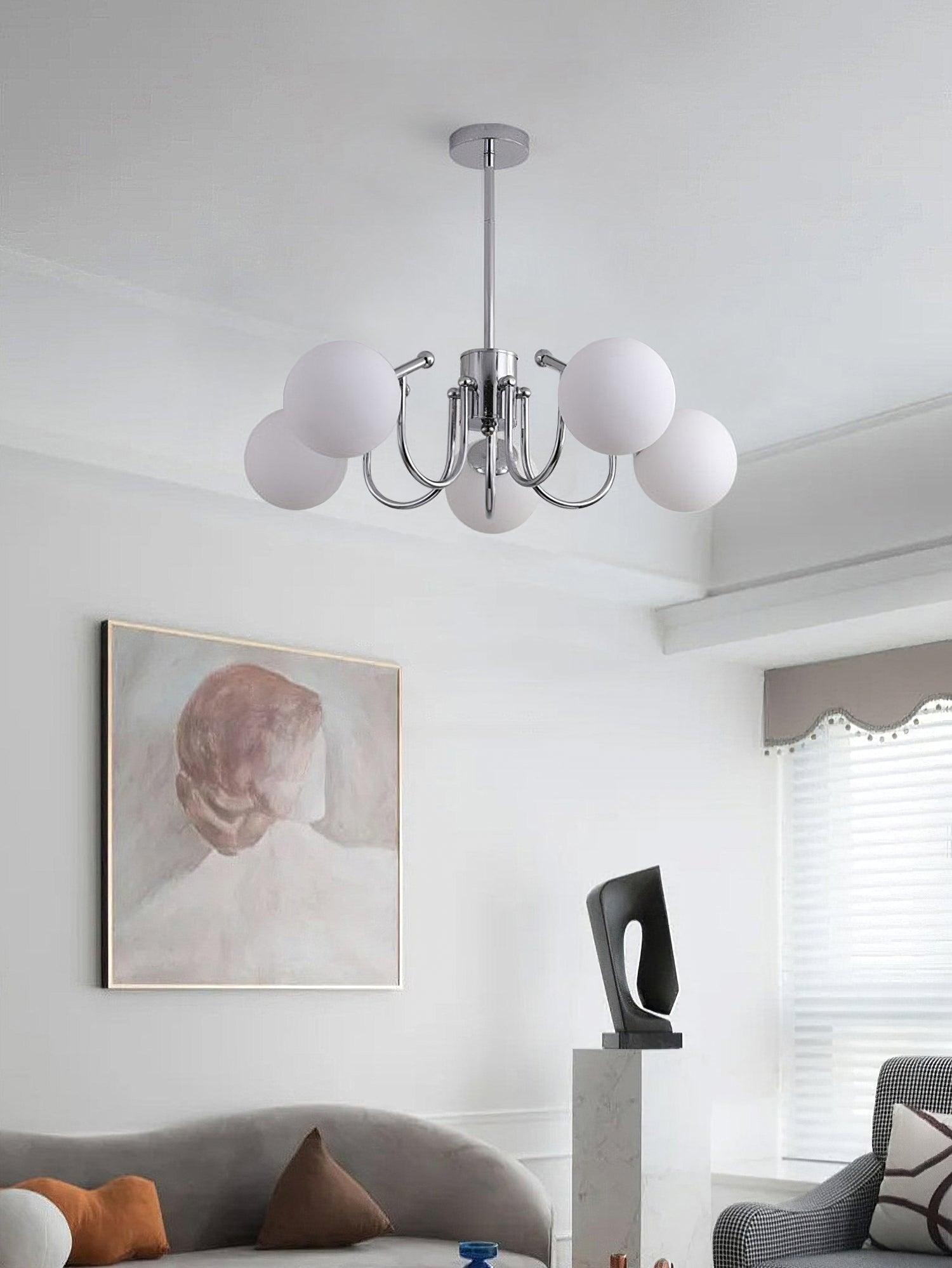 Aurora Chandelier Globe Chrome Modern - Letslighting